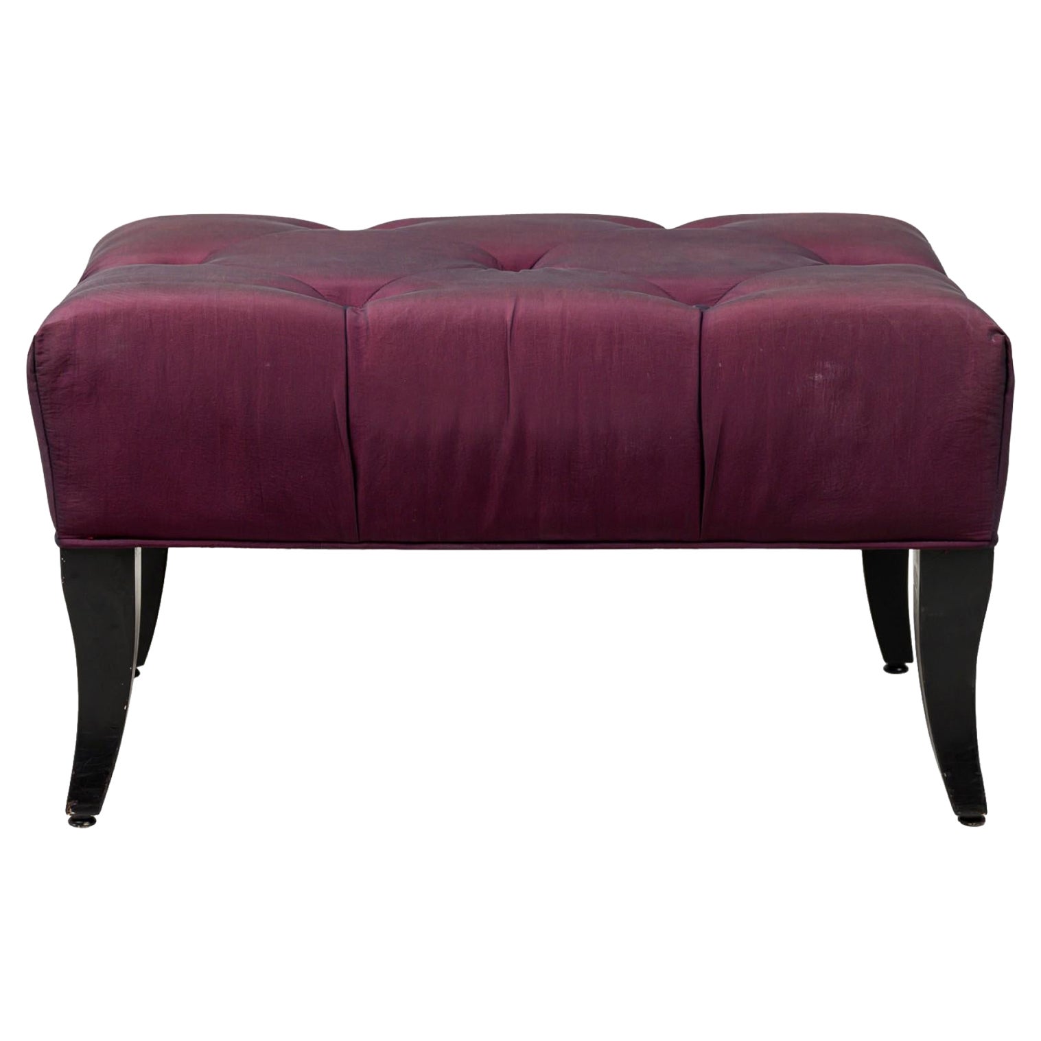 Billy Haines Mid-Century American Purple Upholstered Ottoman in vendita