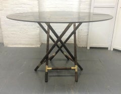 Billy Haines Style Faux Bamboo and Bronze Dining Set