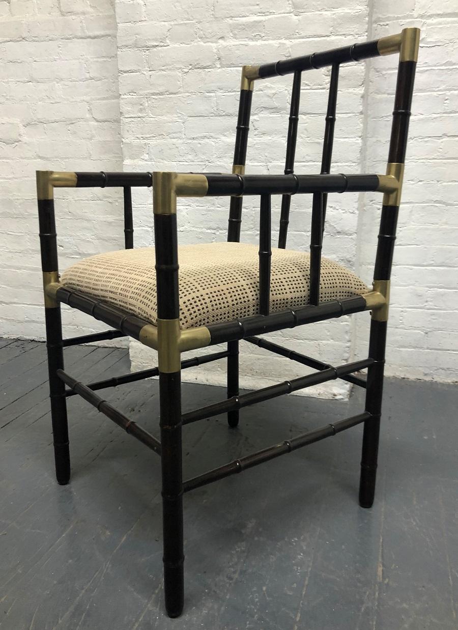 Billy Haines Style Faux Bamboo Armchairs In Good Condition For Sale In New York, NY