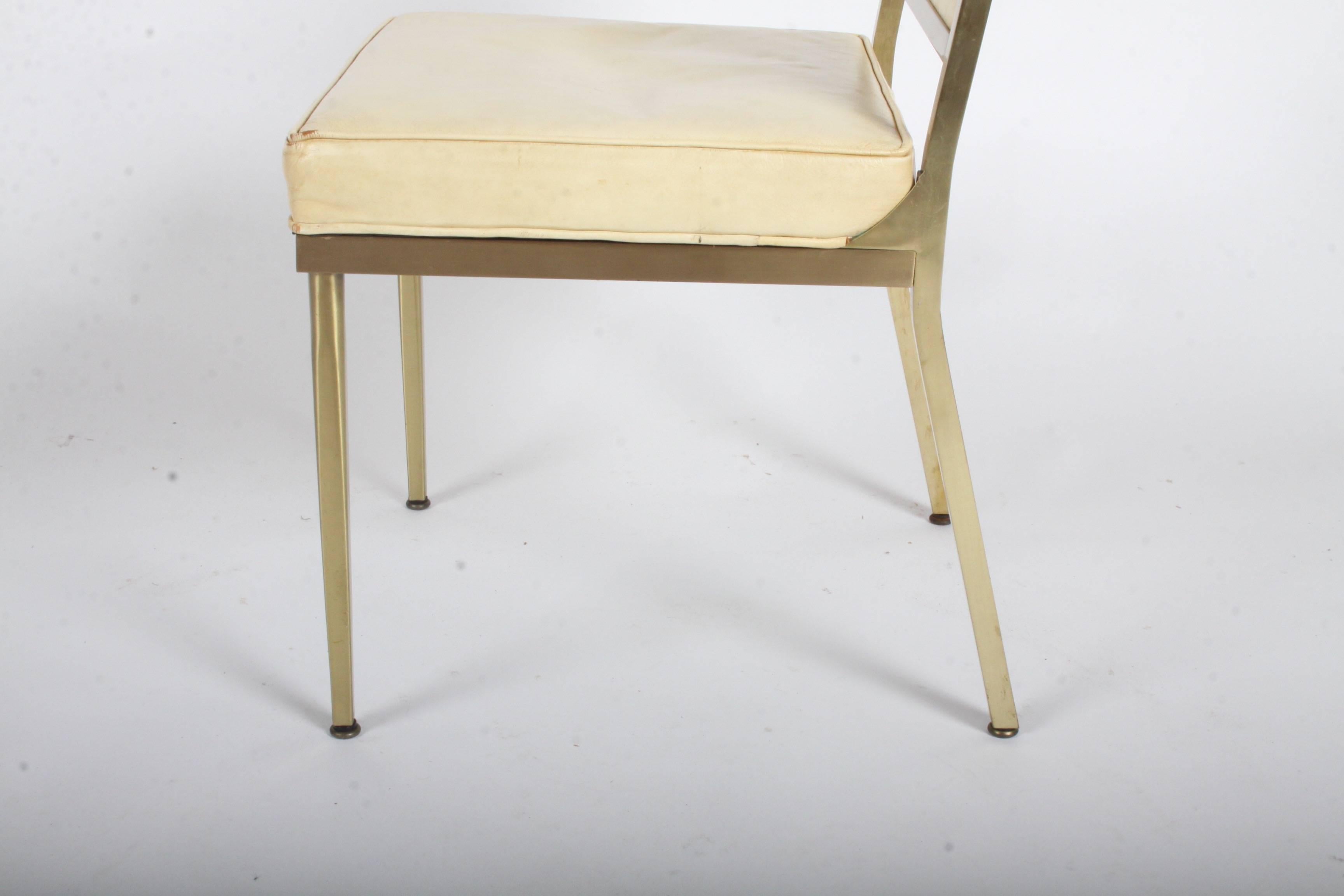 American Billy Haines Style Mid-Century Modern Brass Desk Chair