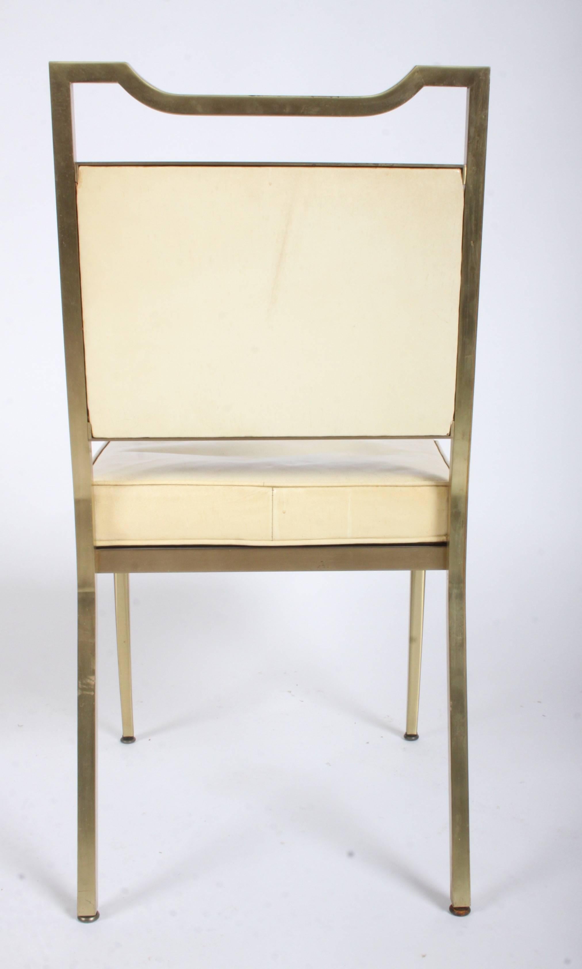 Billy Haines Style Mid-Century Modern Brass Desk Chair 1