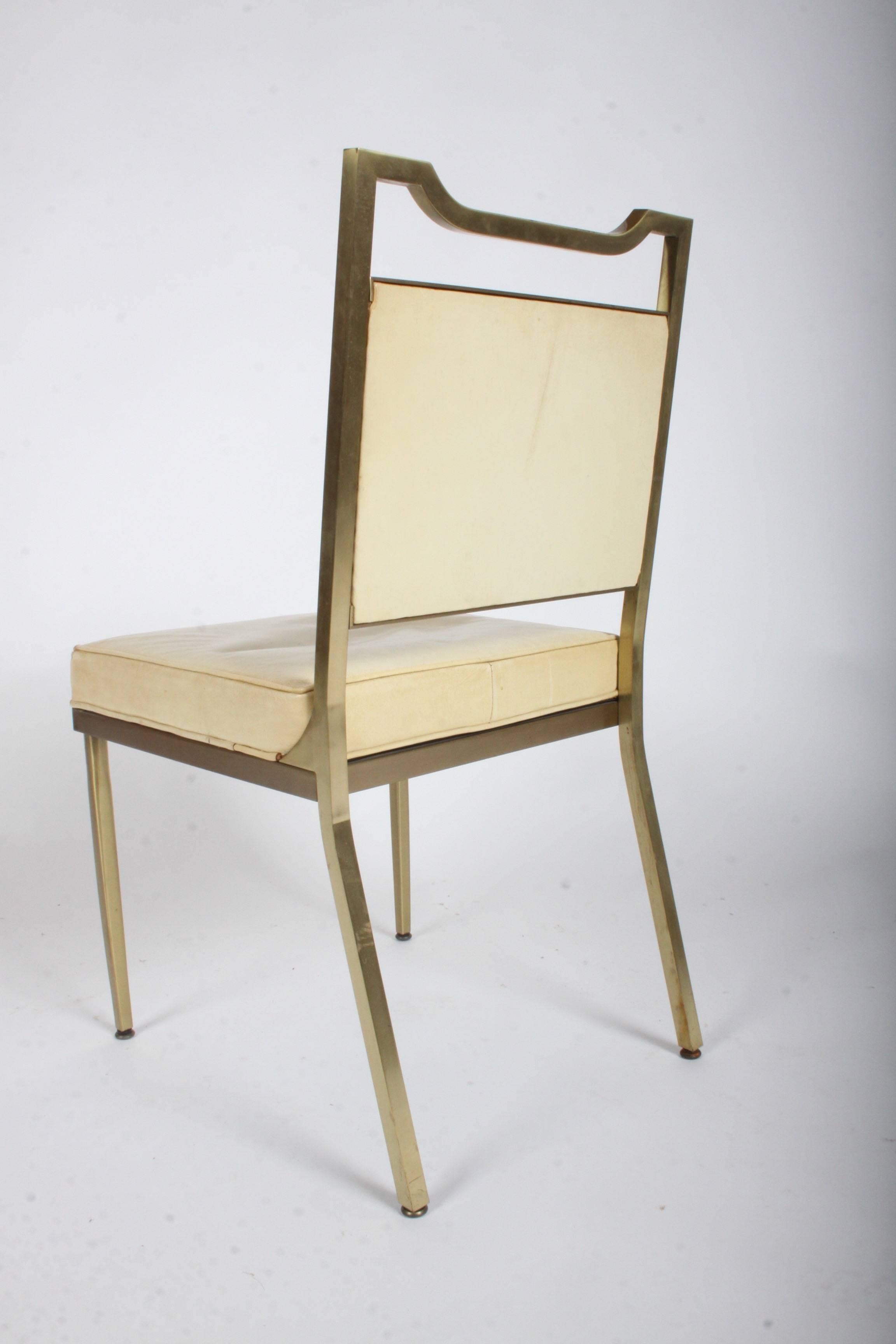 Billy Haines Style Mid-Century Modern Brass Desk Chair 3