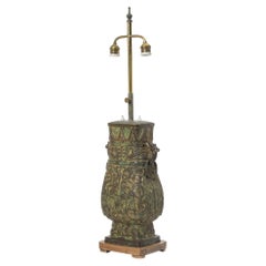 Billy Haines style Table Lamp in bronze "vert de gris" patina 1960s