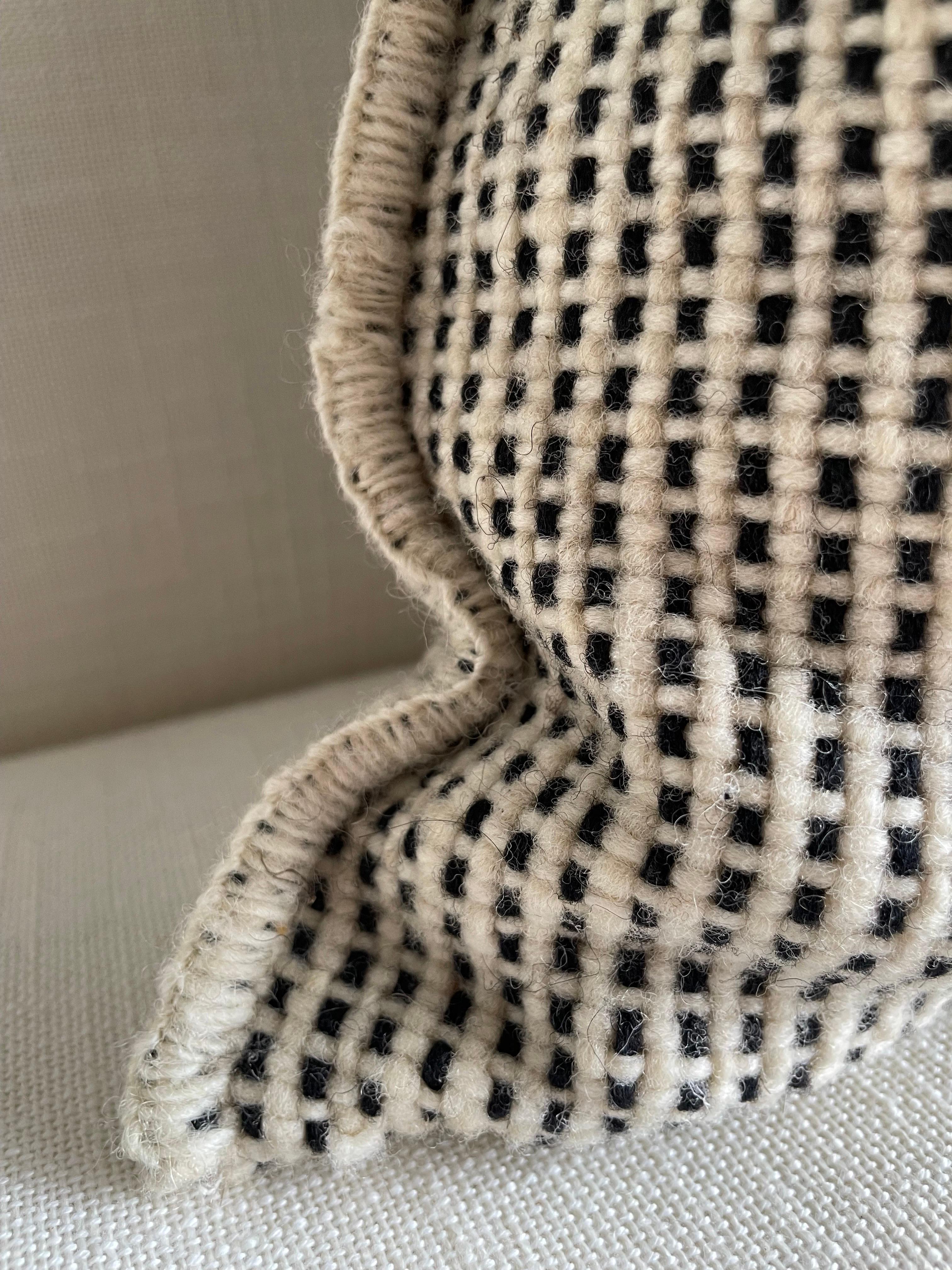 Contemporary Billy Hand Made Wool Pillow with Down Insert For Sale
