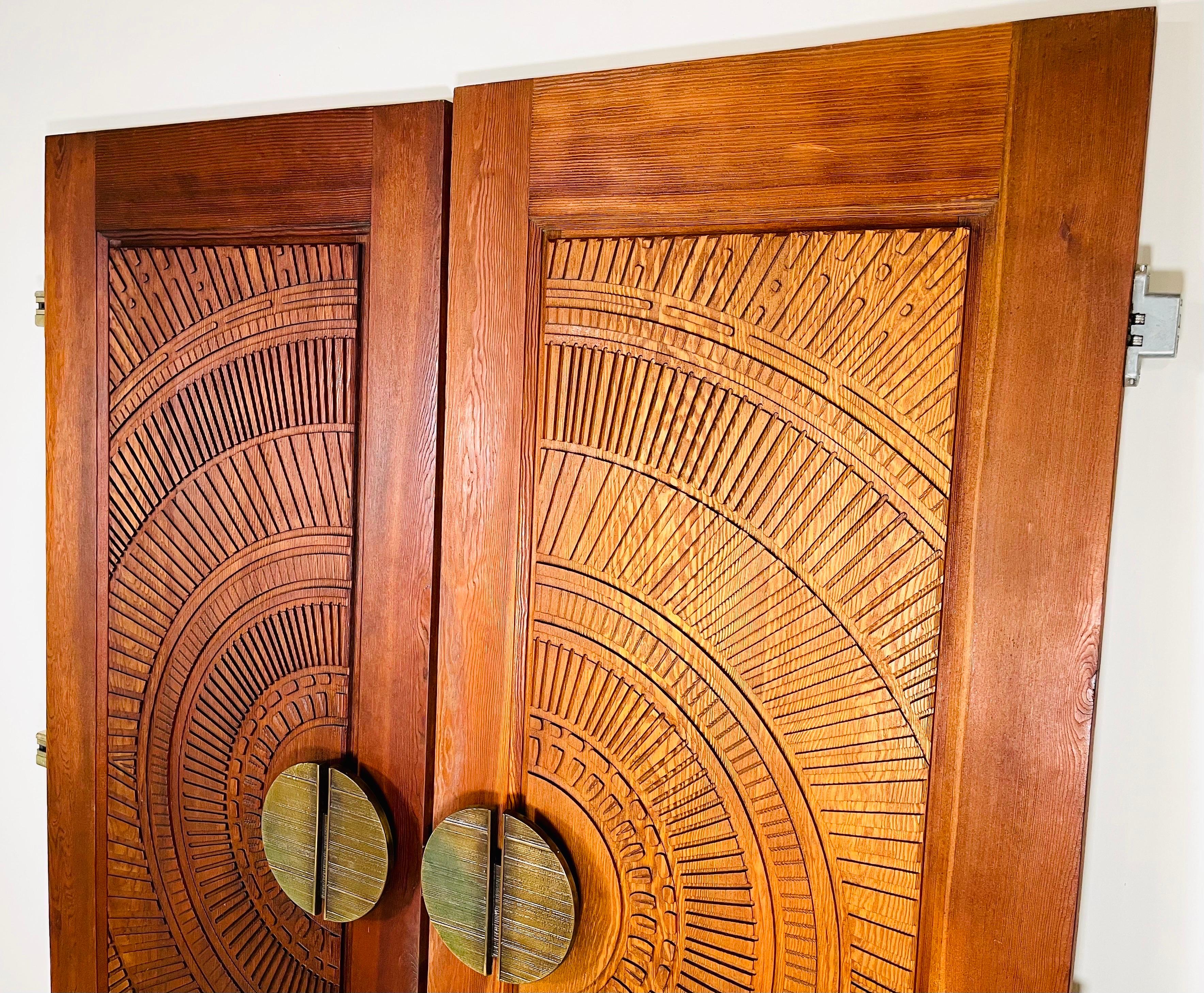Billy Joe Mccarroll and David Gillespe, Heroic Sunburst Doors, USA, circa 1970s In Excellent Condition For Sale In Southampton, NJ