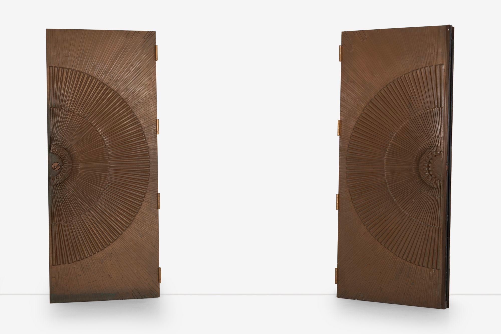 Billy Joe McCarroll and David Gillespie Bronze Brutalist Heroic Sunburst Doors For Sale 6