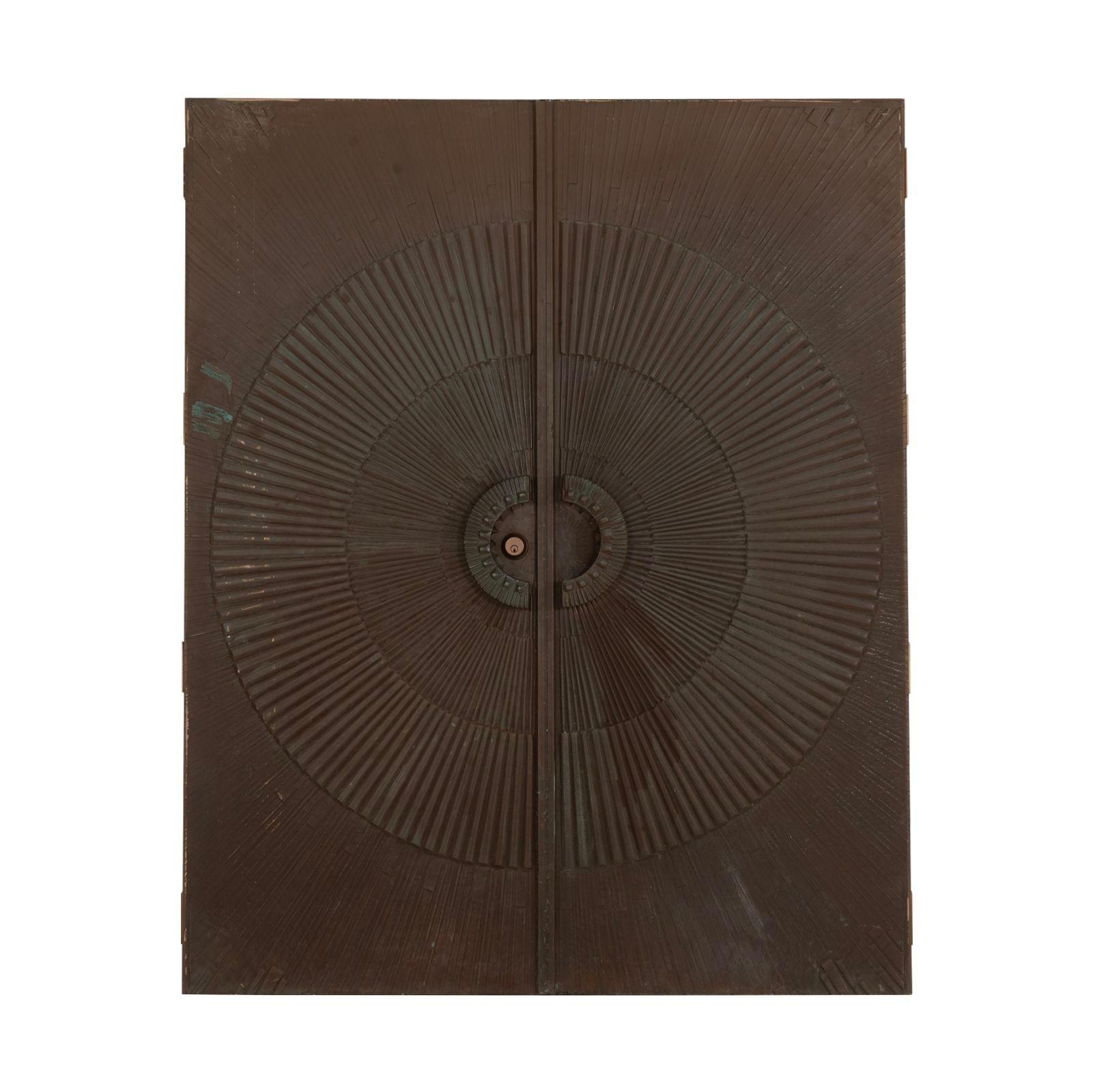 Billy Joe McCarroll and David Gillespie Bronze Brutalist Heroic Sunburst Doors For Sale 11