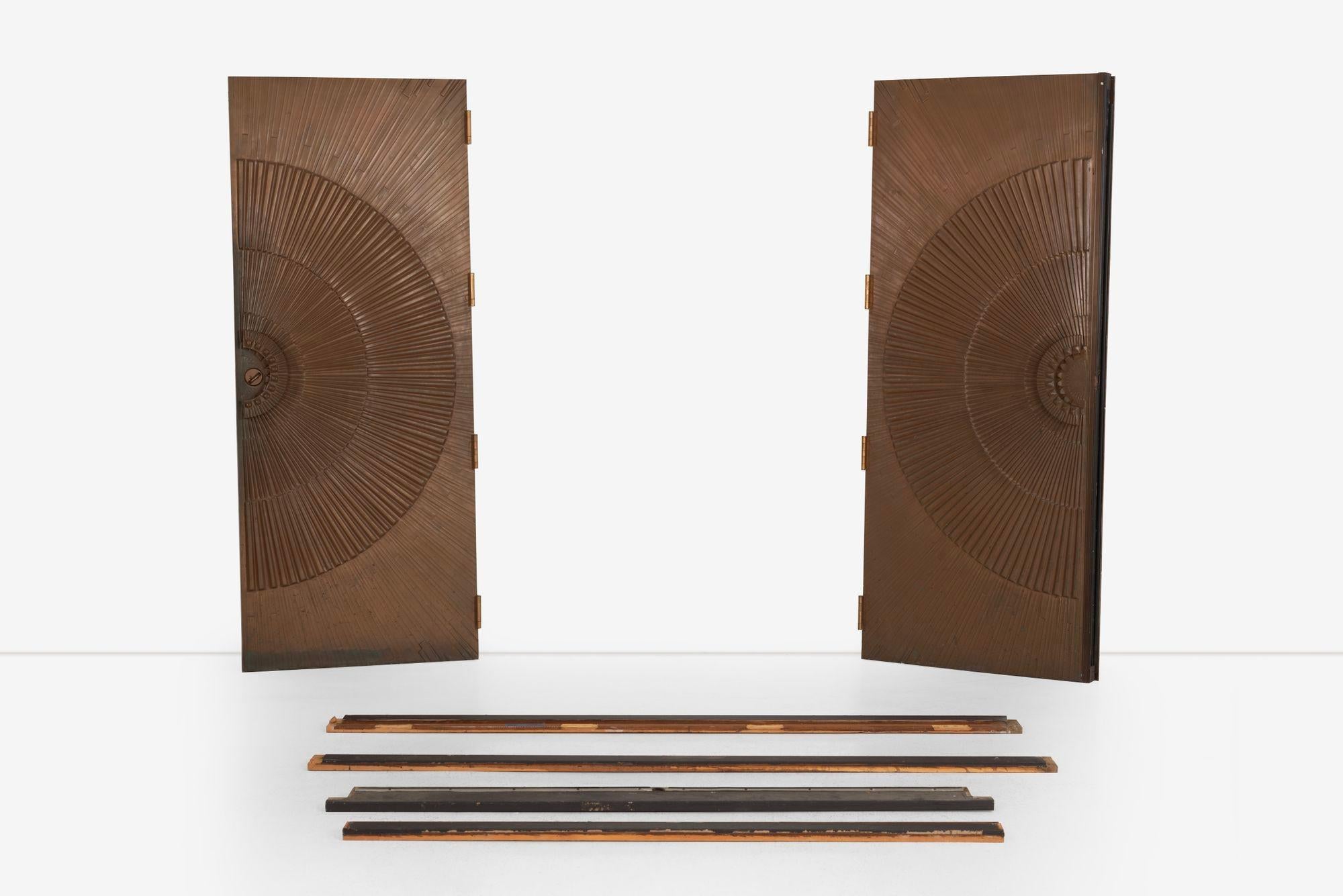 Billy Joe McCarroll and David Gillespie Bronze Brutalist Heroic Sunburst Doors For Sale 12