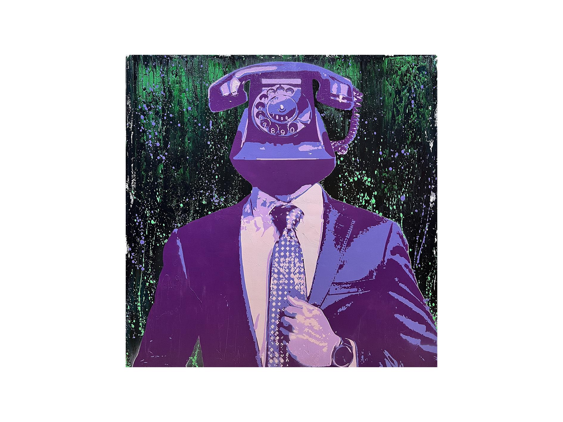Billy Morrison Figurative Painting – TelefonKopf