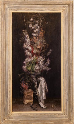 Vintage American Modernist Still Life Mid West Regional Exhibited Oil Painting