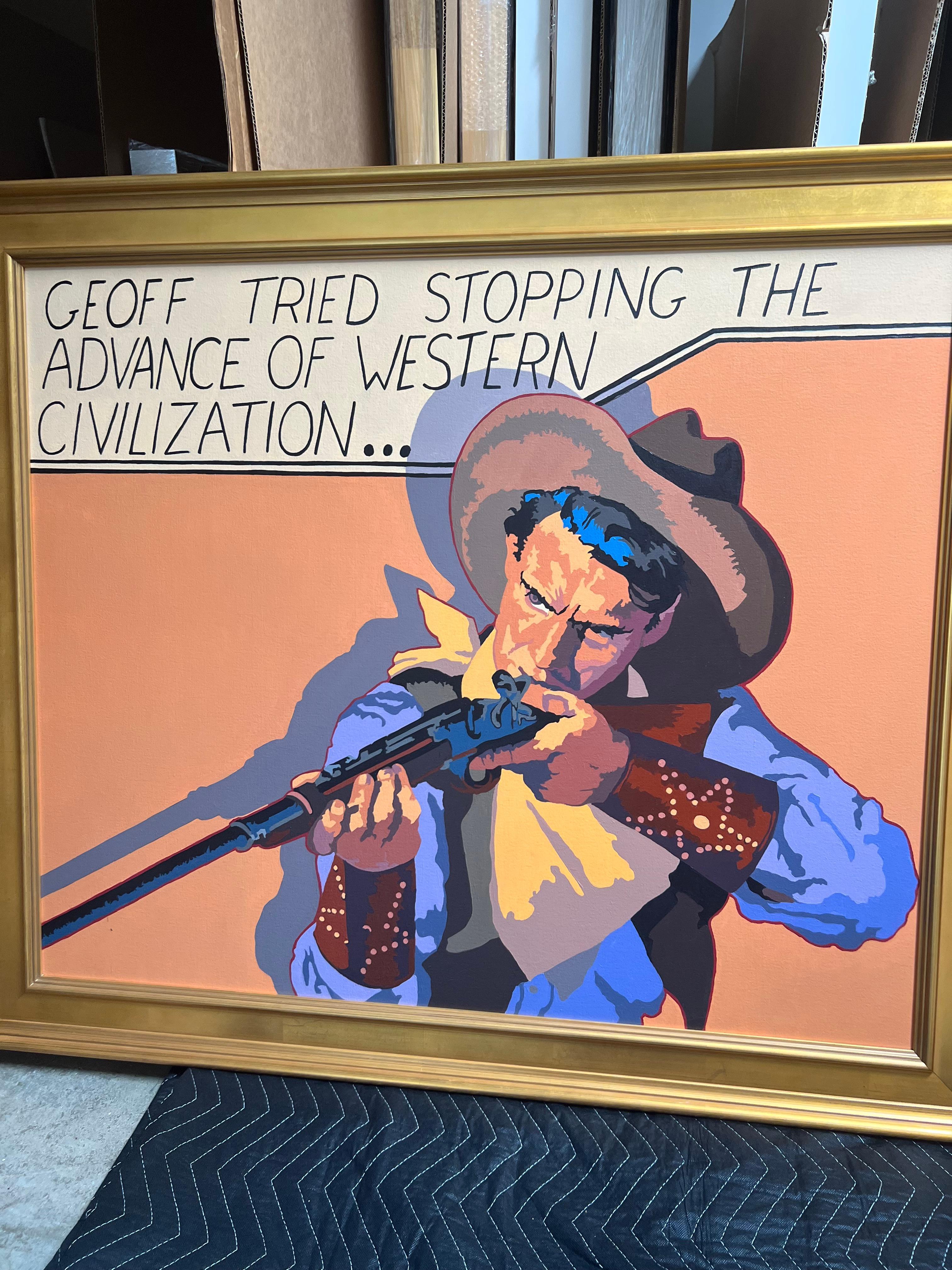 Advance of Western Civilization_Billy Schenck_Oil_ Figurative/Text/Pop Western 2