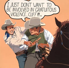 Gratuitous Violence, 2023_Billy Schenck_Oil/Canvas_ Figurative/Text/Pop Western
