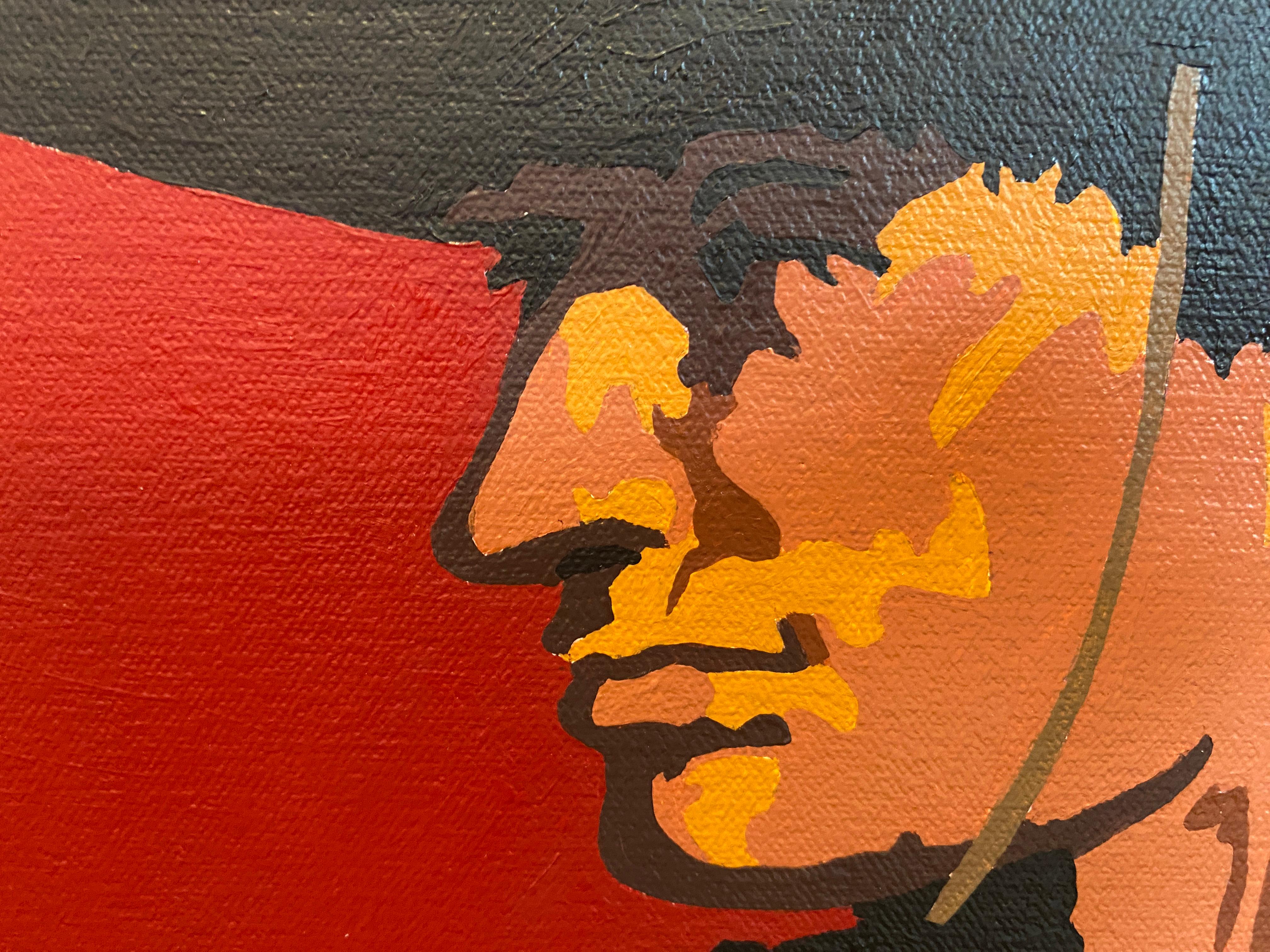Pistolero_ Billy Schenck_ Óleo/Lienzo_ Retrato/Texto/Pop Western en venta 6