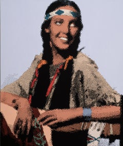 Indian Maiden, Billy Schenck, (Ben Day Dot Pop Western) Figurative Oil Painting