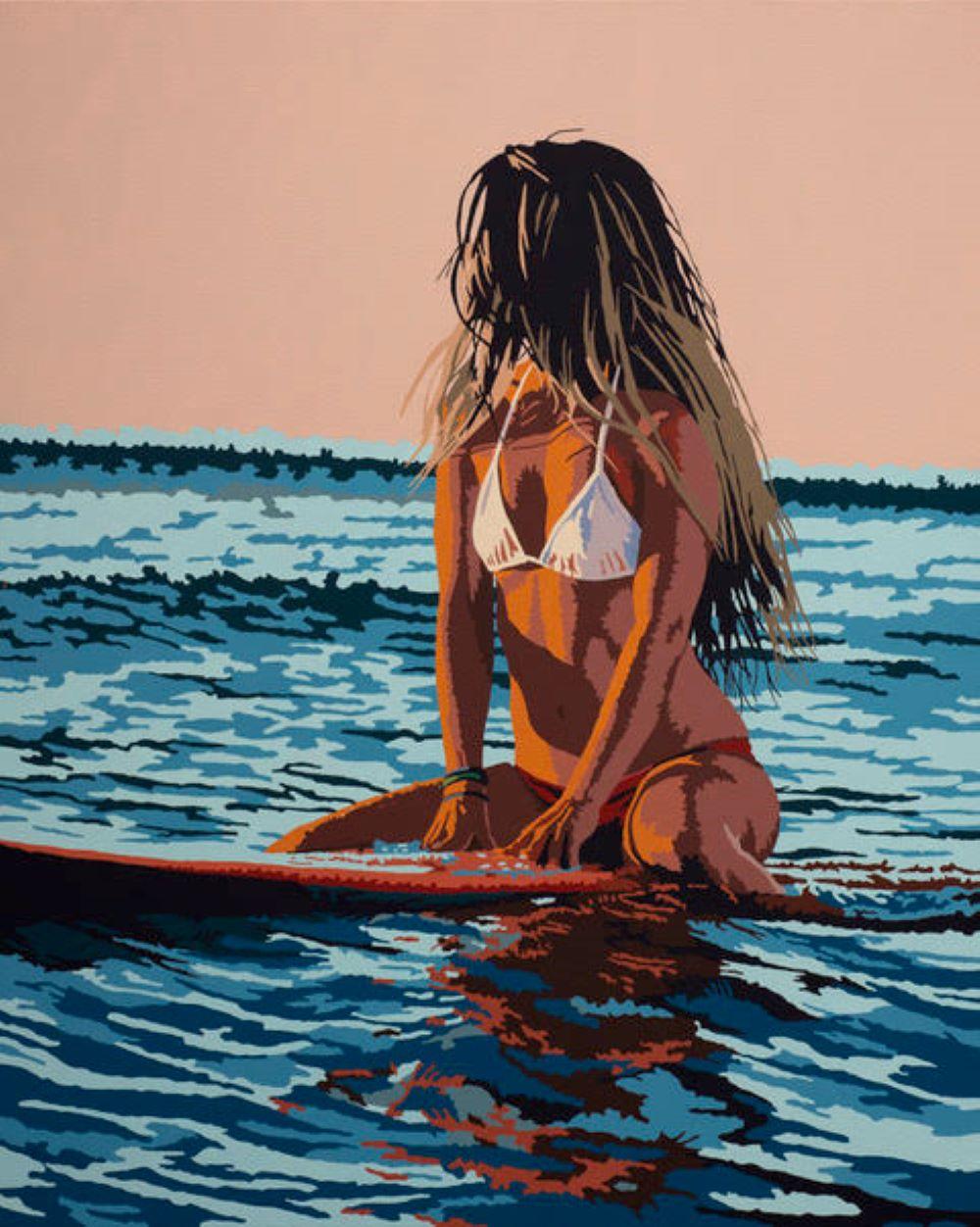 Portrait Painting di Billy Schenck - Ragazza surfista X