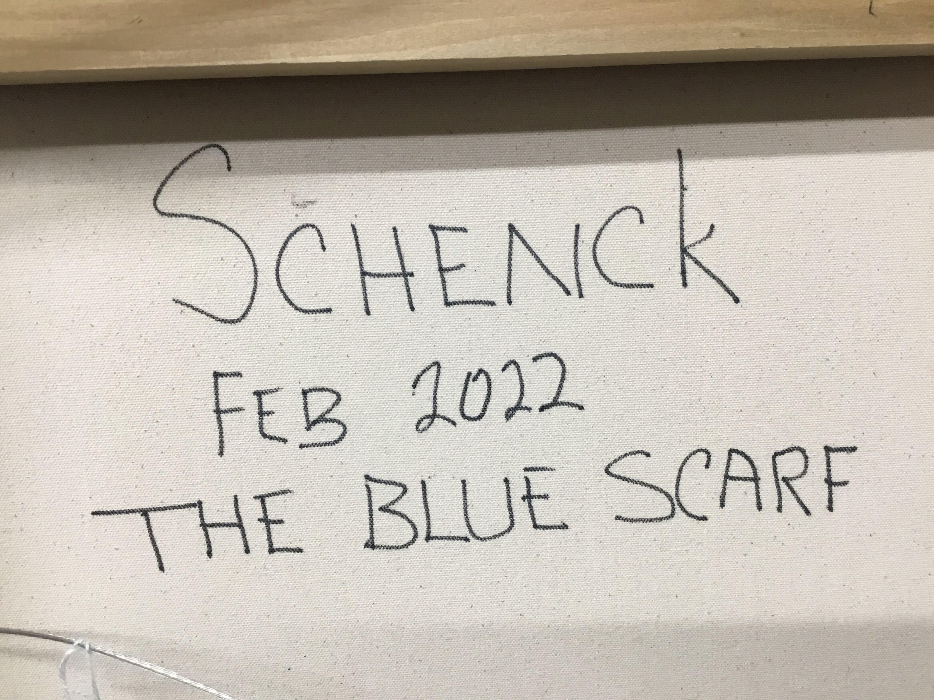 La sciarpa blu - Painting di Billy Schenck