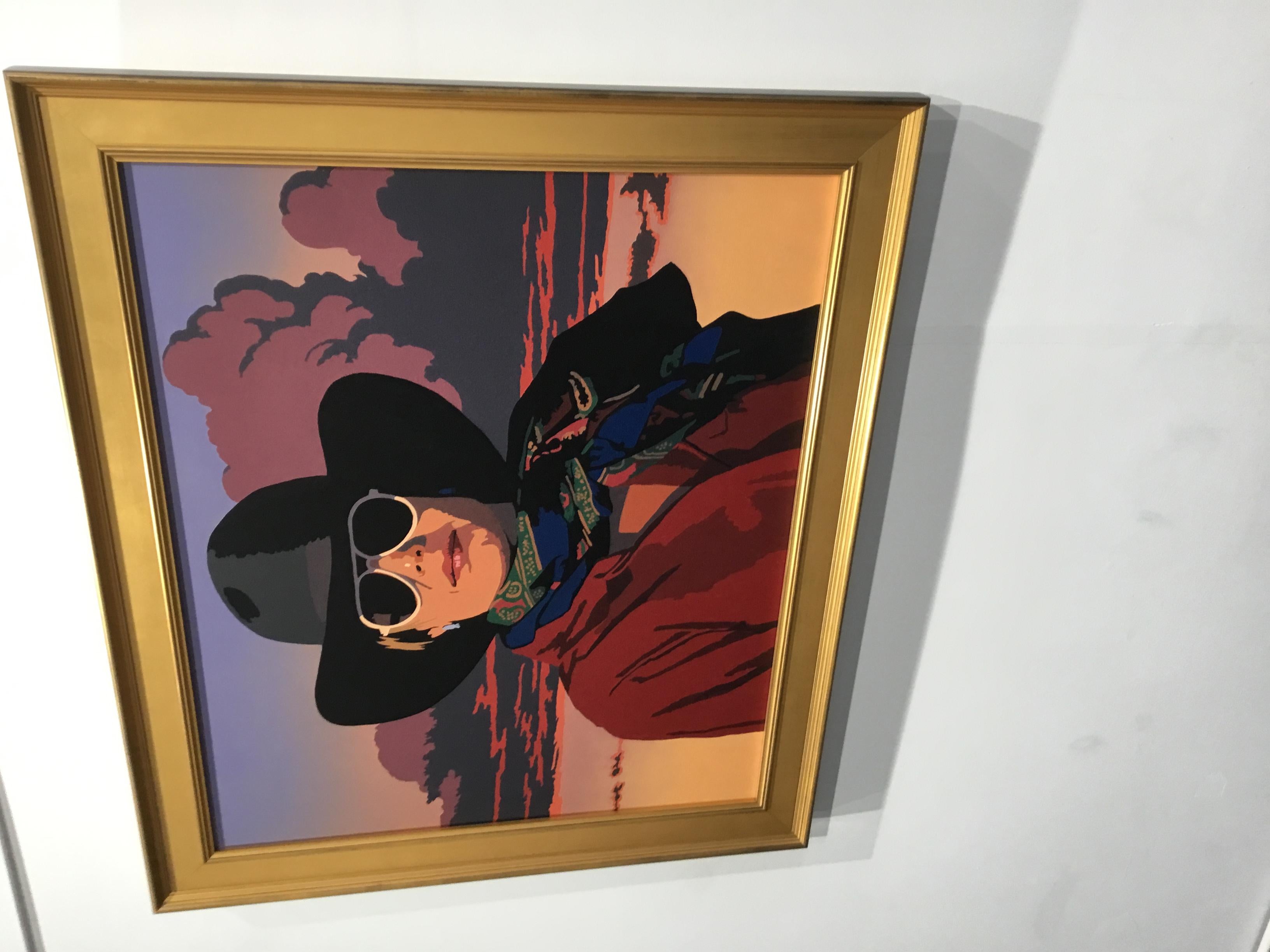 La sciarpa blu - Painting Pop Art di Billy Schenck
