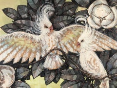 Billy Seay Airbrush Cockatoo and Hibiscus Hawaiian Art for Turner