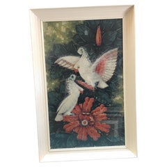 Billy Seay Airbrush Parrots in Original Art for Turner in Original Frame