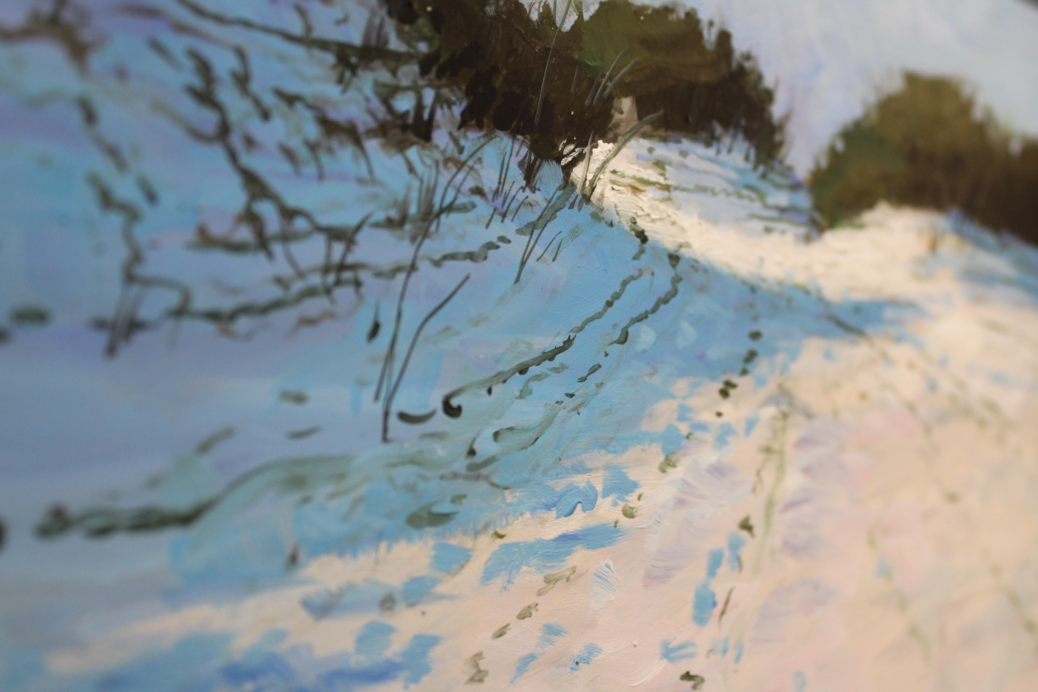 Path Through the Dunes - Blue Landscape Painting by Billy Solitario