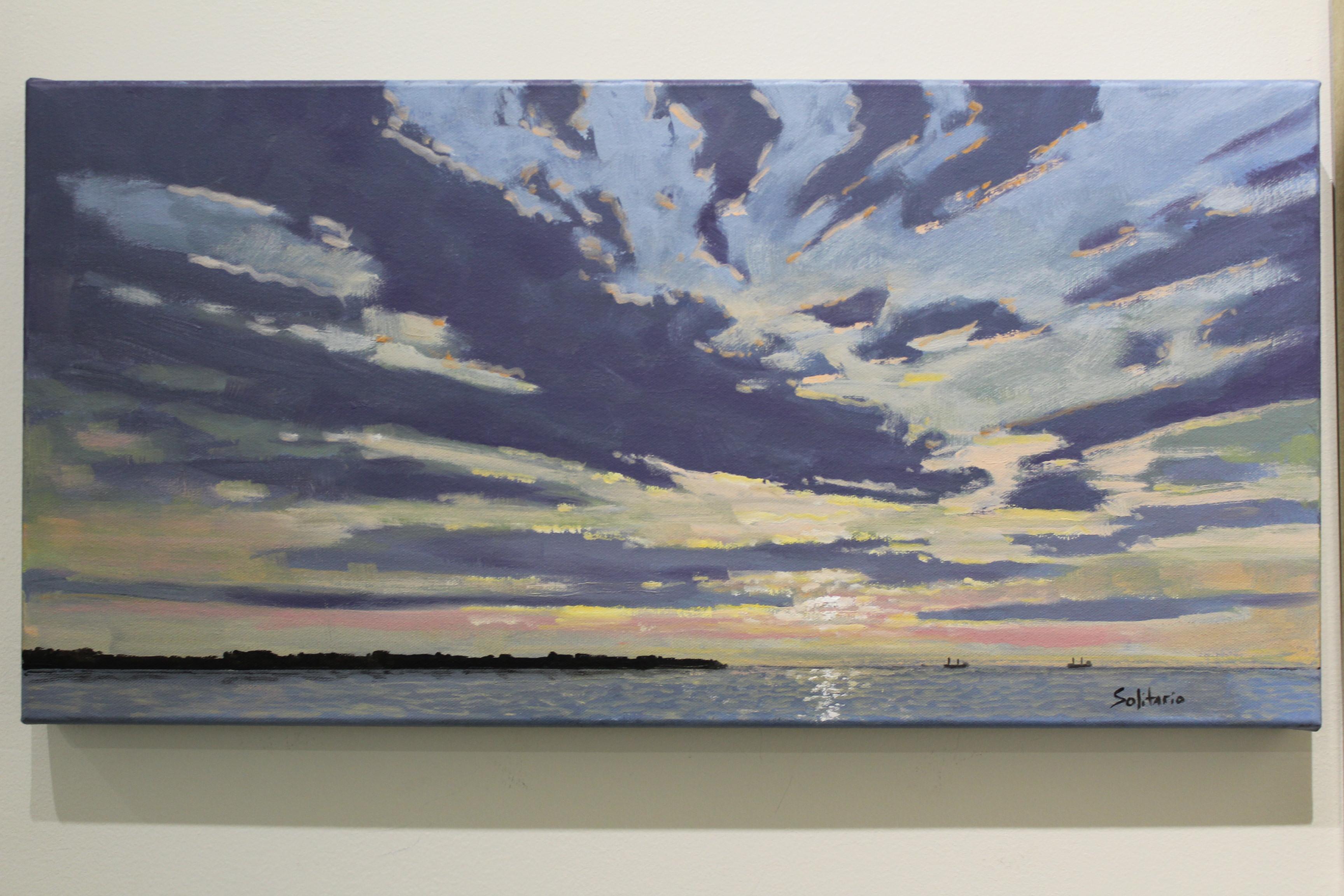Sunset from the Pelican - Painting by Billy Solitario