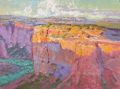 "Luce frizzante, Canyon de Chelly" di Billyo O'Donnell, paesaggio ad olio impressionista
