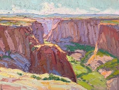 "Quiet Valley, Antelope House" By Billyo O'Donnell, Impressionist Oil Landscape