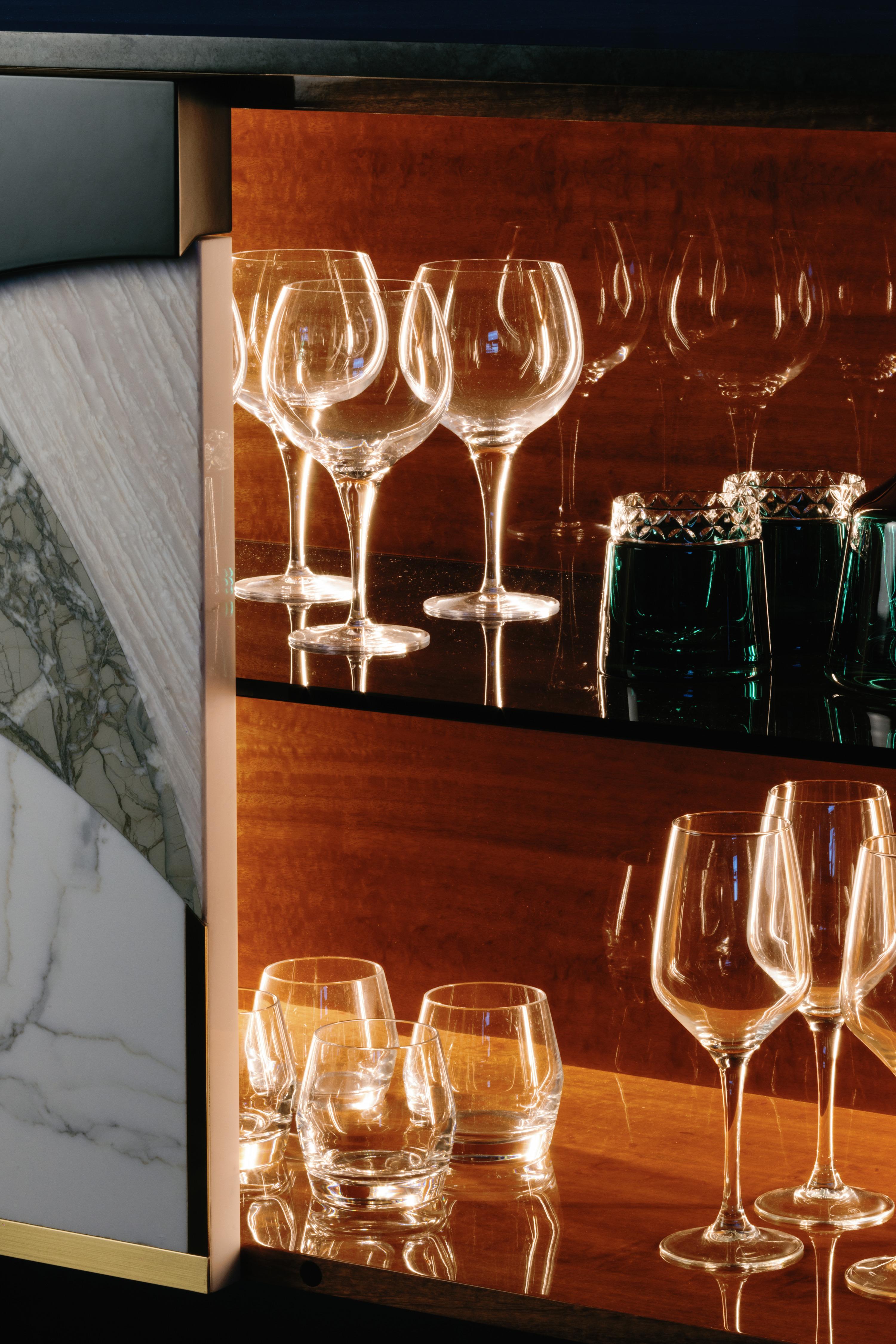 Contemporary Biloba Marble Sideboard, Cocktail Cabinet, Handmade Portugal Greenapple For Sale