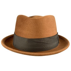 BILTMORE Size 6 7/8Tan Brown Felt Black Ribbon Fedora Ha