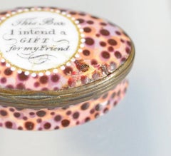 Bilton Enamel Patch Box, This Box I Intend a Gift for My Friend, circa 1775