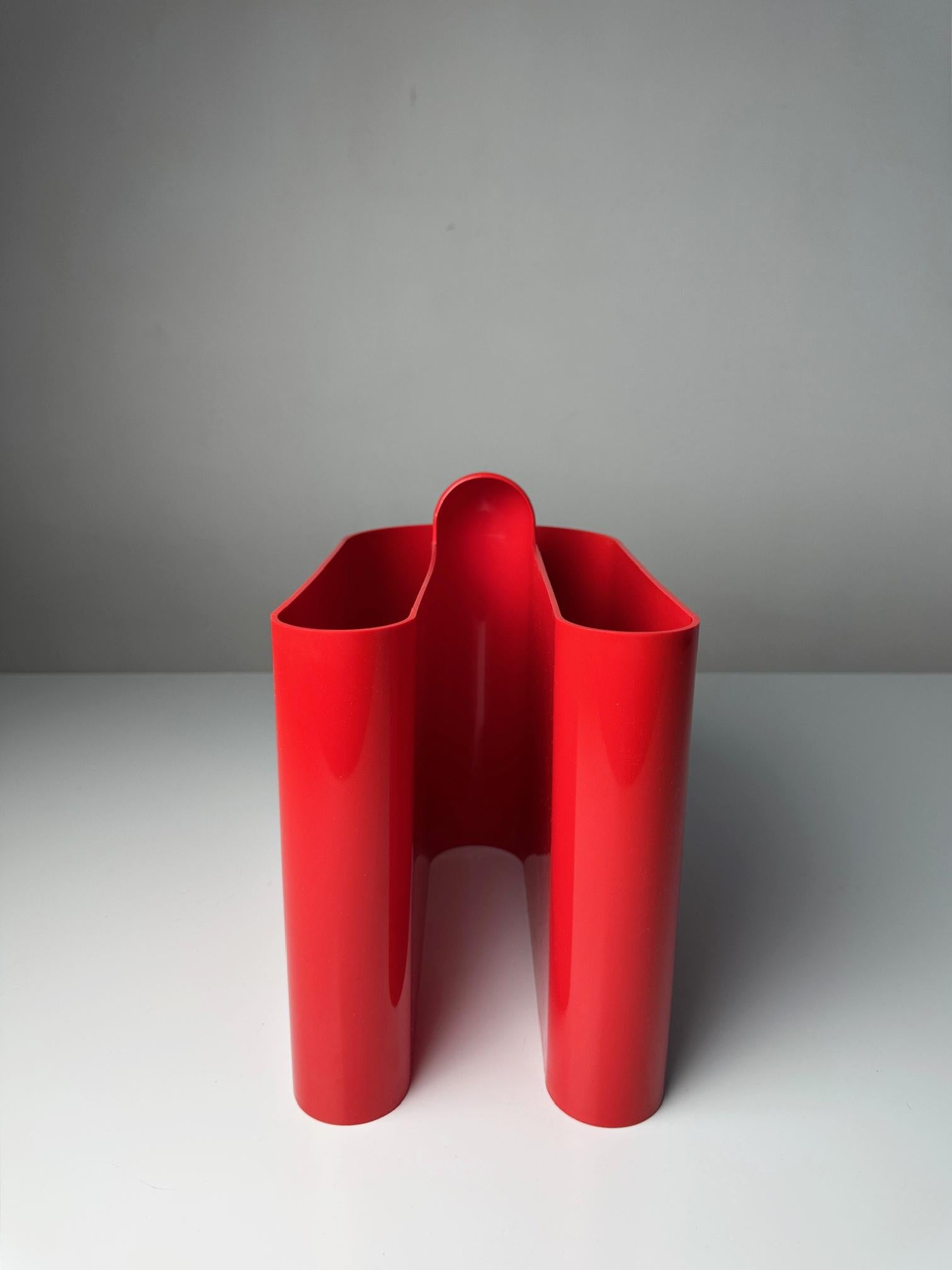 Space Age “Bilumen” Magazine Rack by Rodolfo Bonetto, 1960s Italy — Iconic For Sale