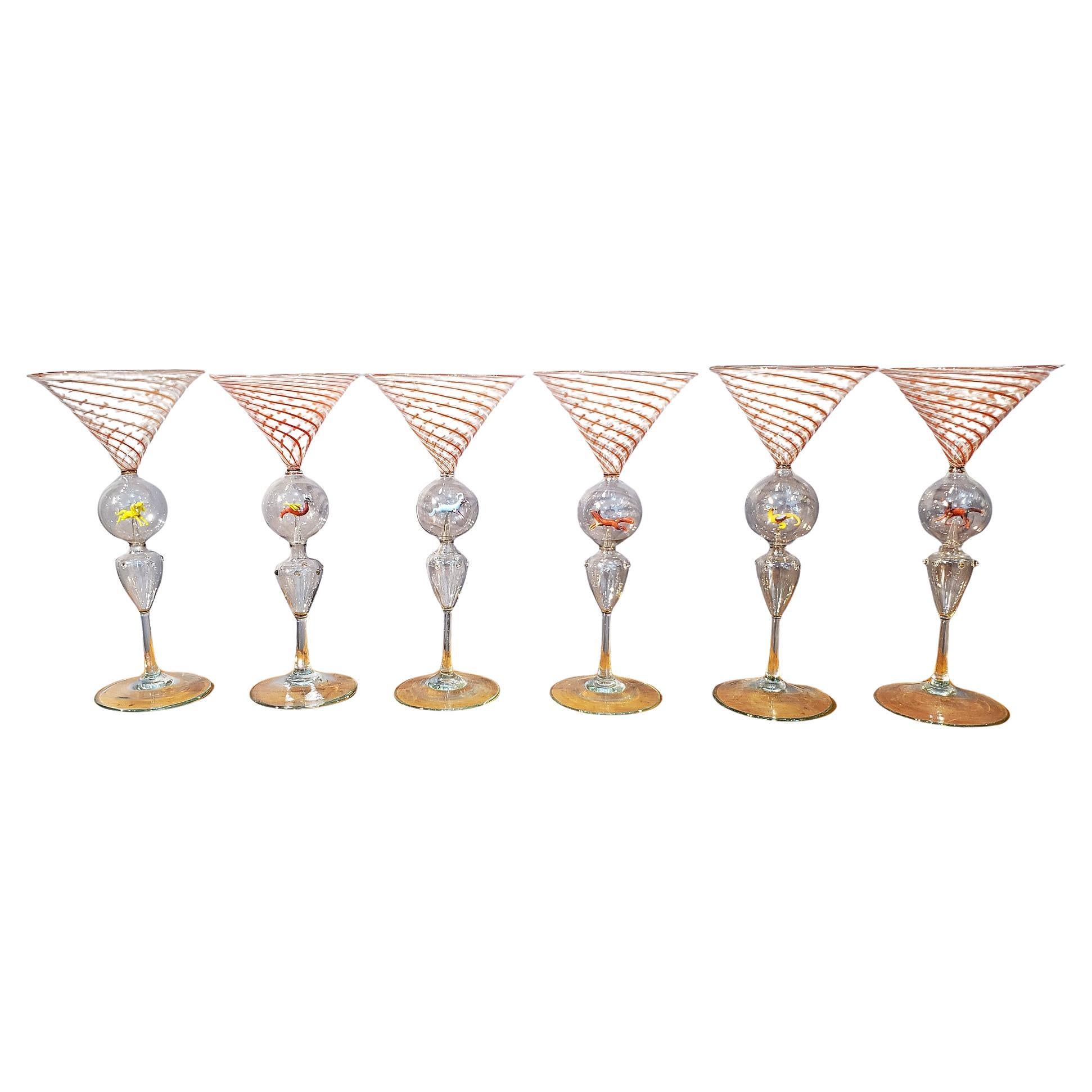 Copas de cóctel Bimini Animal Martini - Juego de cuatro