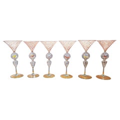 Antique Bimini Animal Martini Cocktail Glasses- Set of Four