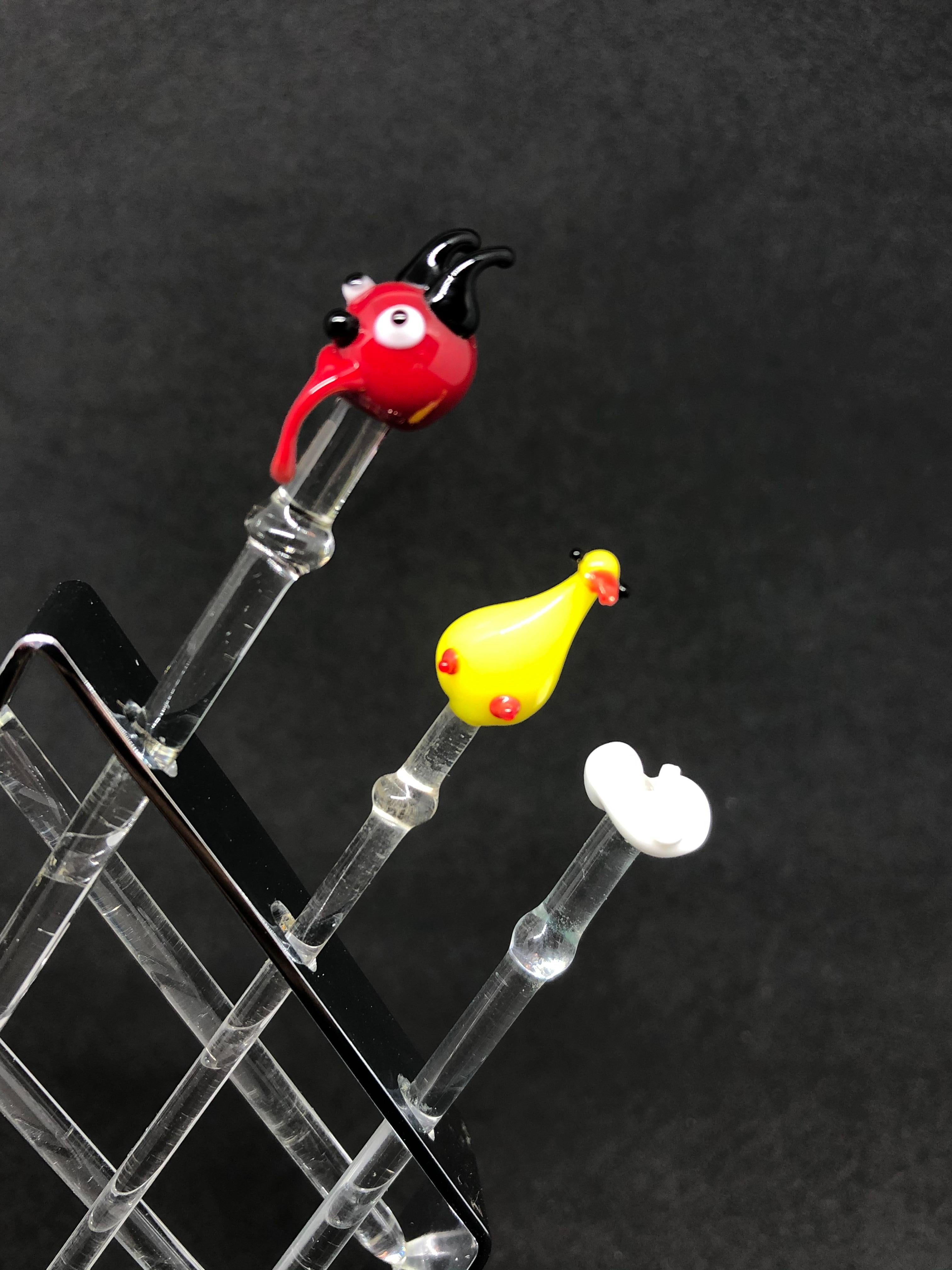 Bimini Glass Cocktail Picks on Chrome Stand, 1960s, Vienna Austria In Good Condition In Nuernberg, DE