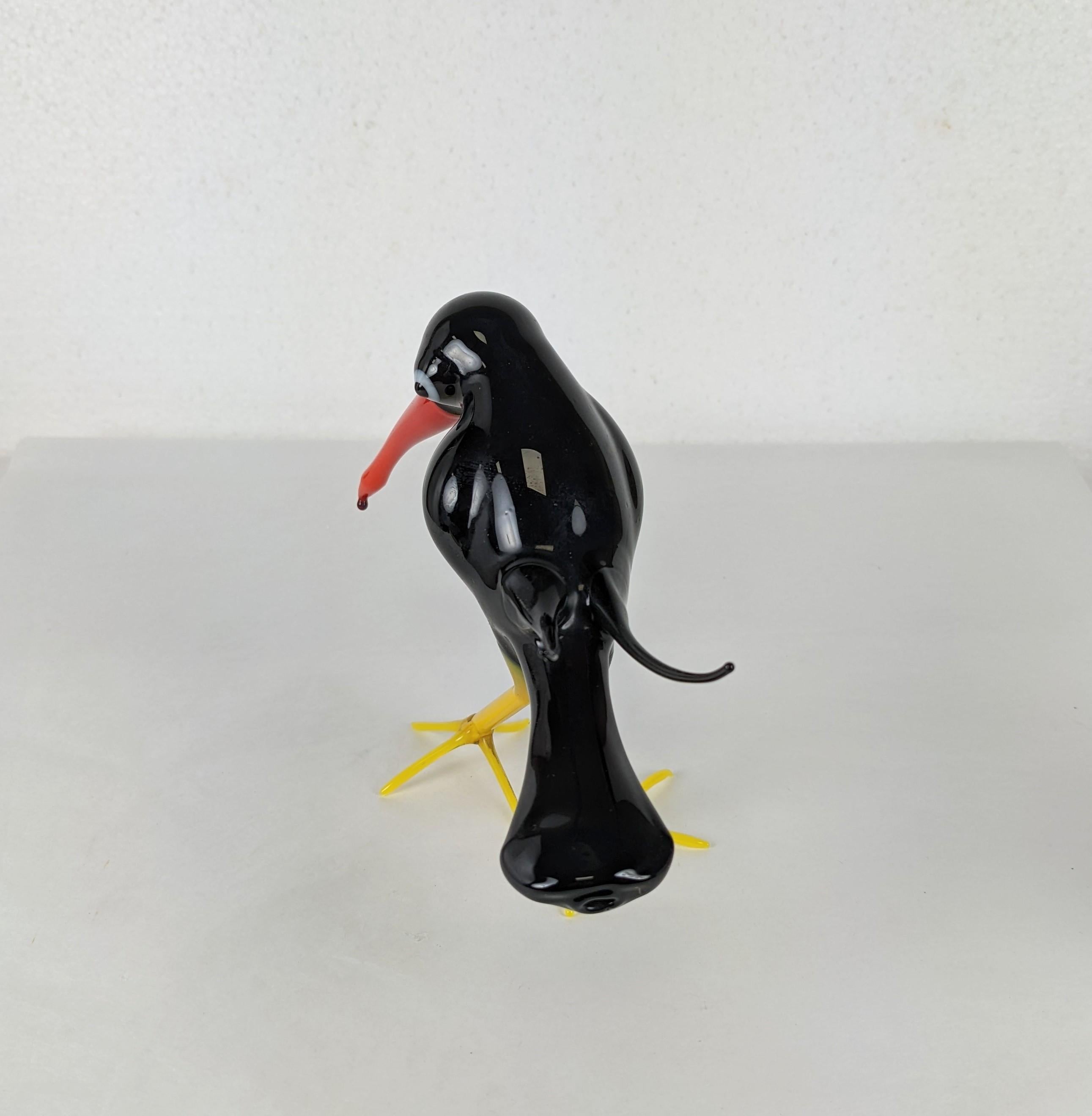 Austrian Bimini Glass Exotic Cartoon Bird For Sale