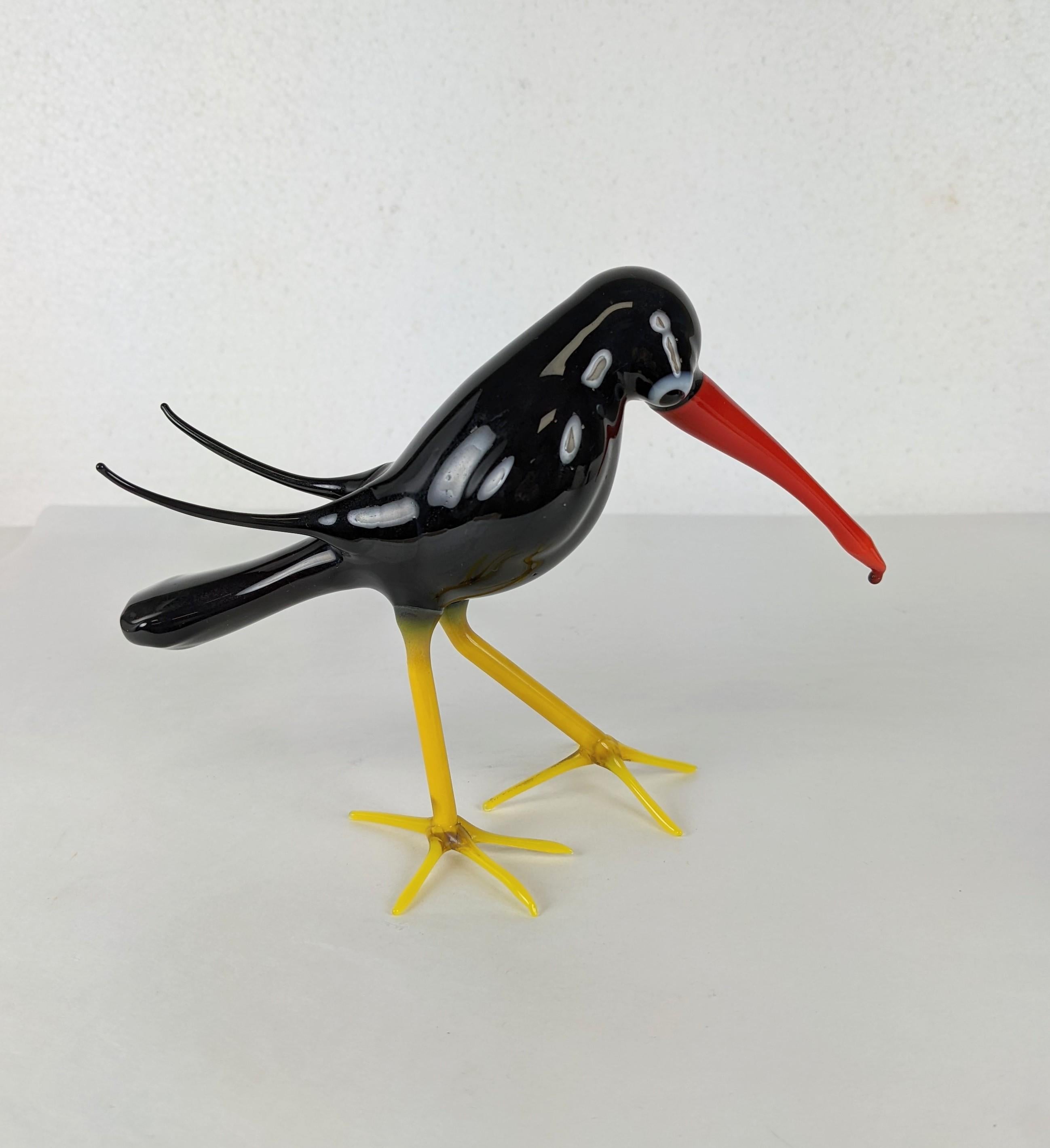 Bimini Glass Exotic Cartoon Bird In Excellent Condition For Sale In Riverdale, NY