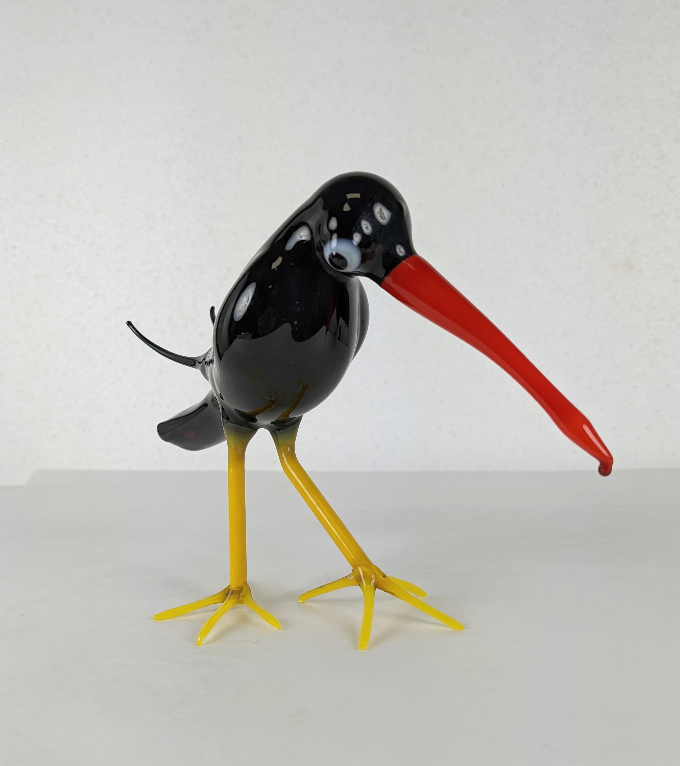 Mid-20th Century Bimini Glass Exotic Cartoon Bird For Sale