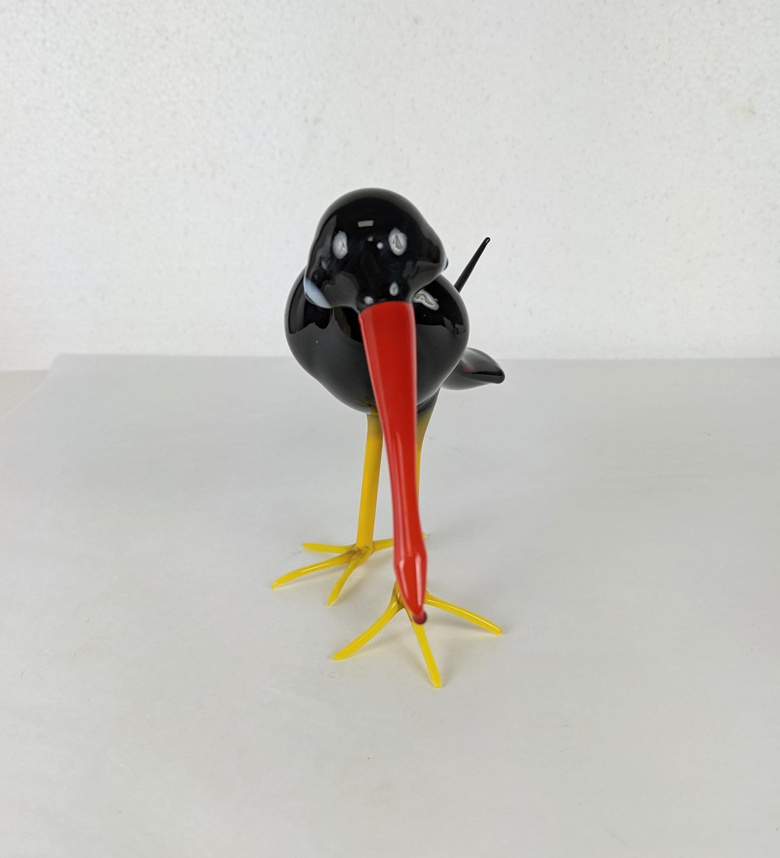 Blown Glass Bimini Glass Exotic Cartoon Bird For Sale