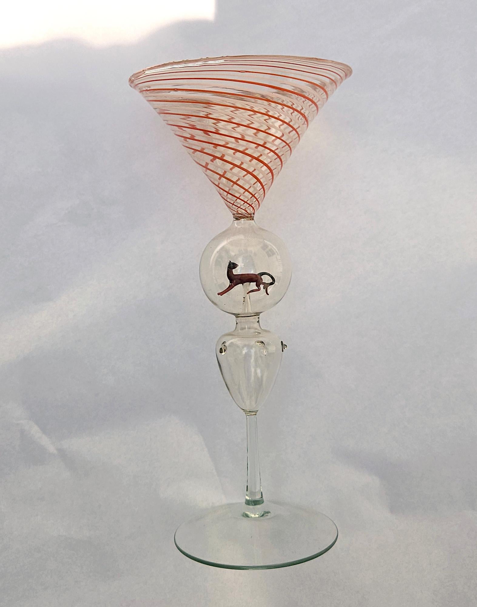 Set von vier Bimini- Martini-Cocktailgläsern mit Tieren im Angebot 3