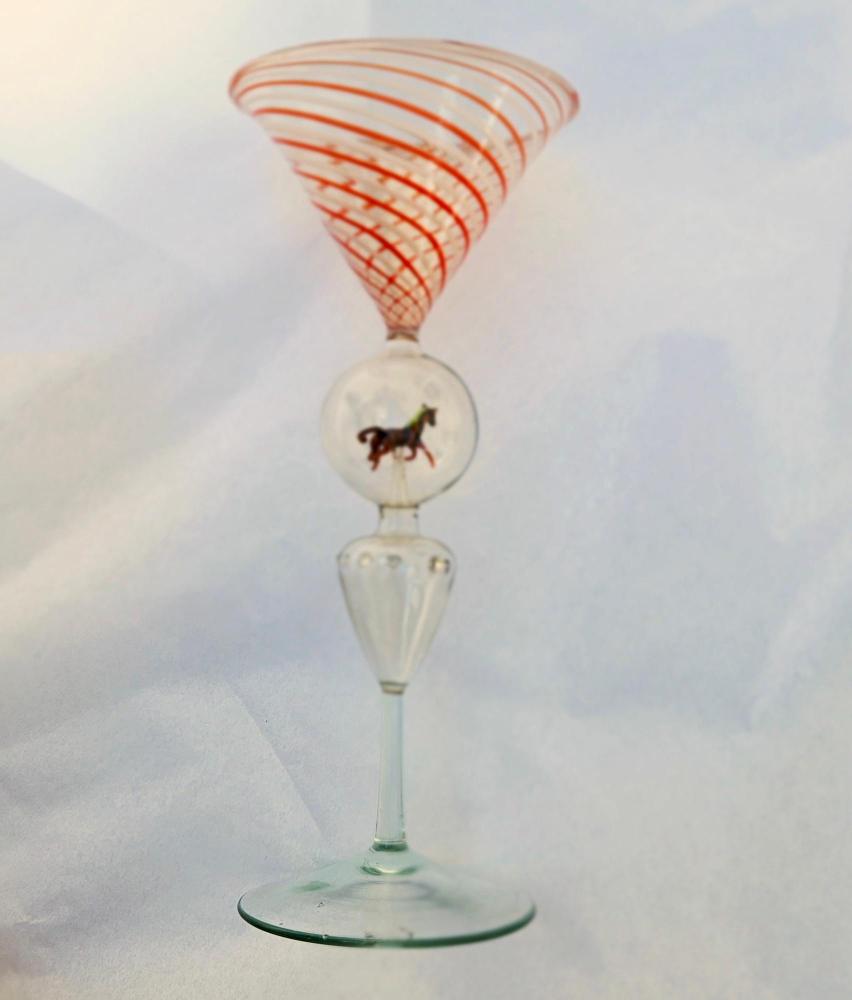 Set von vier Bimini- Martini-Cocktailgläsern mit Tieren im Angebot 4