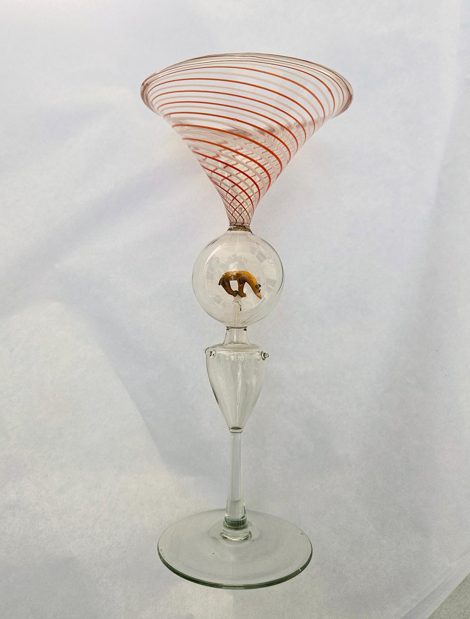 Set von vier Bimini- Martini-Cocktailgläsern mit Tieren im Angebot 1