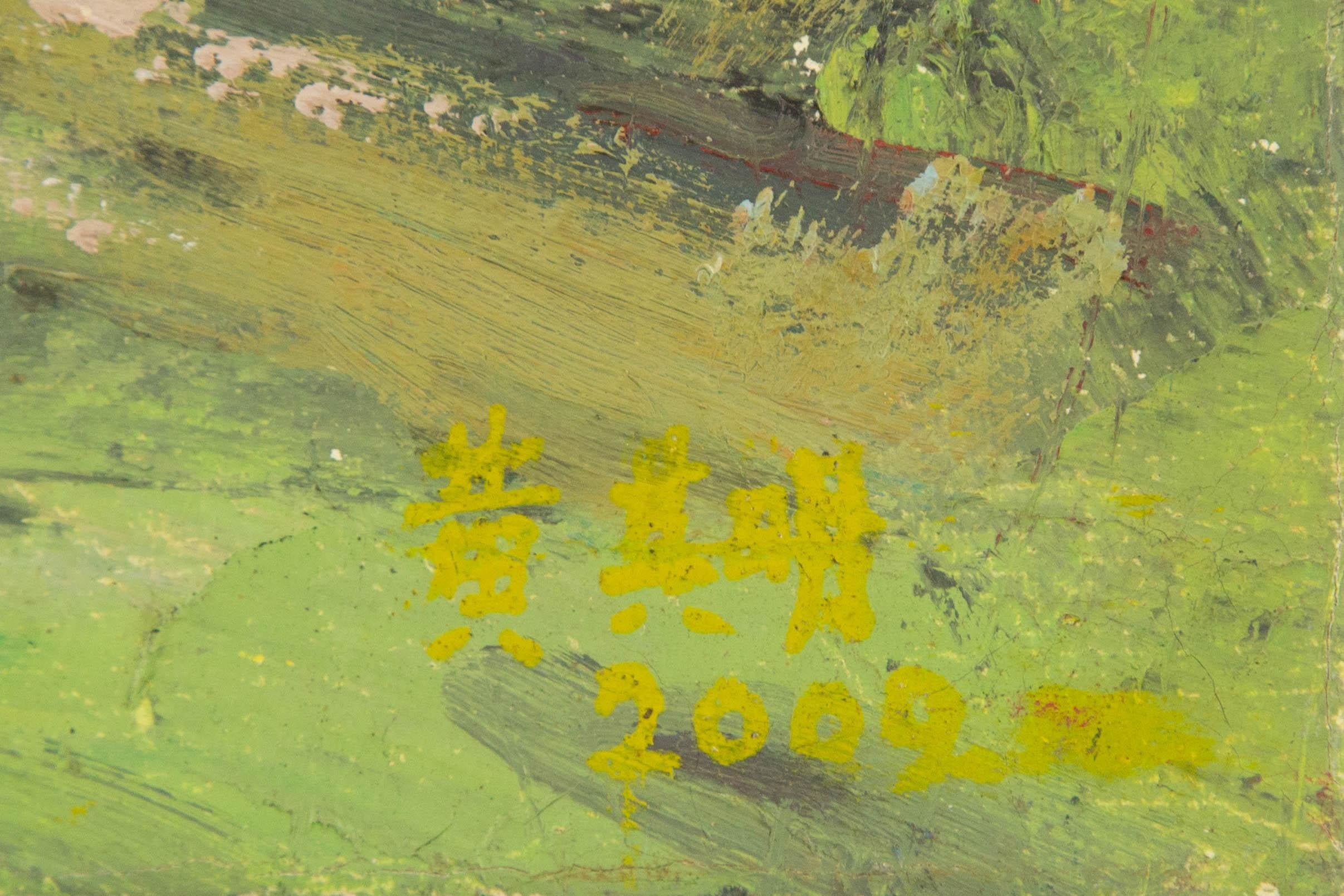 Bin Zhu Landschaft Original Öl auf Leinwand 