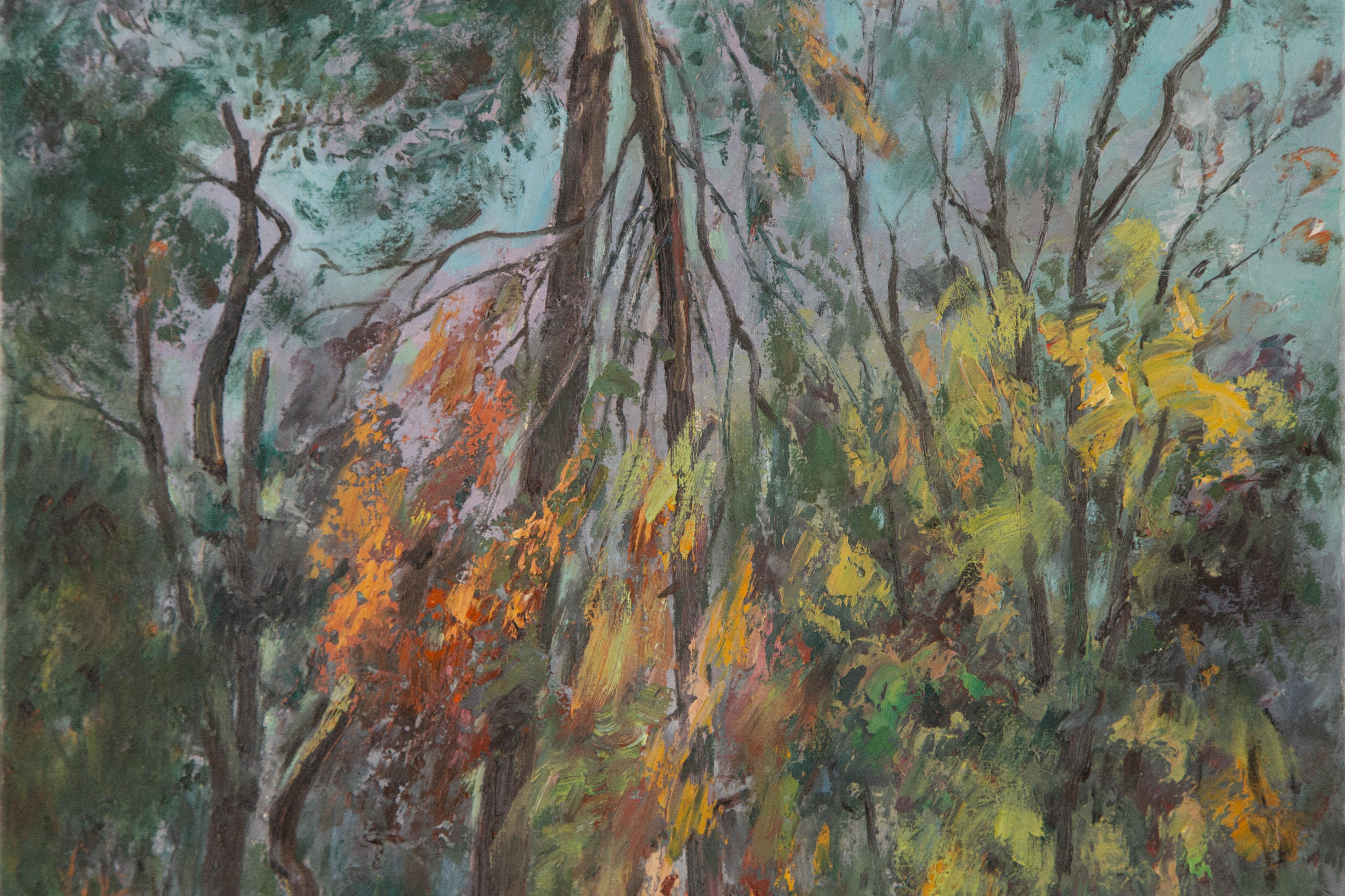 Bin Zhu Landschaft Original Öl auf Leinwand 