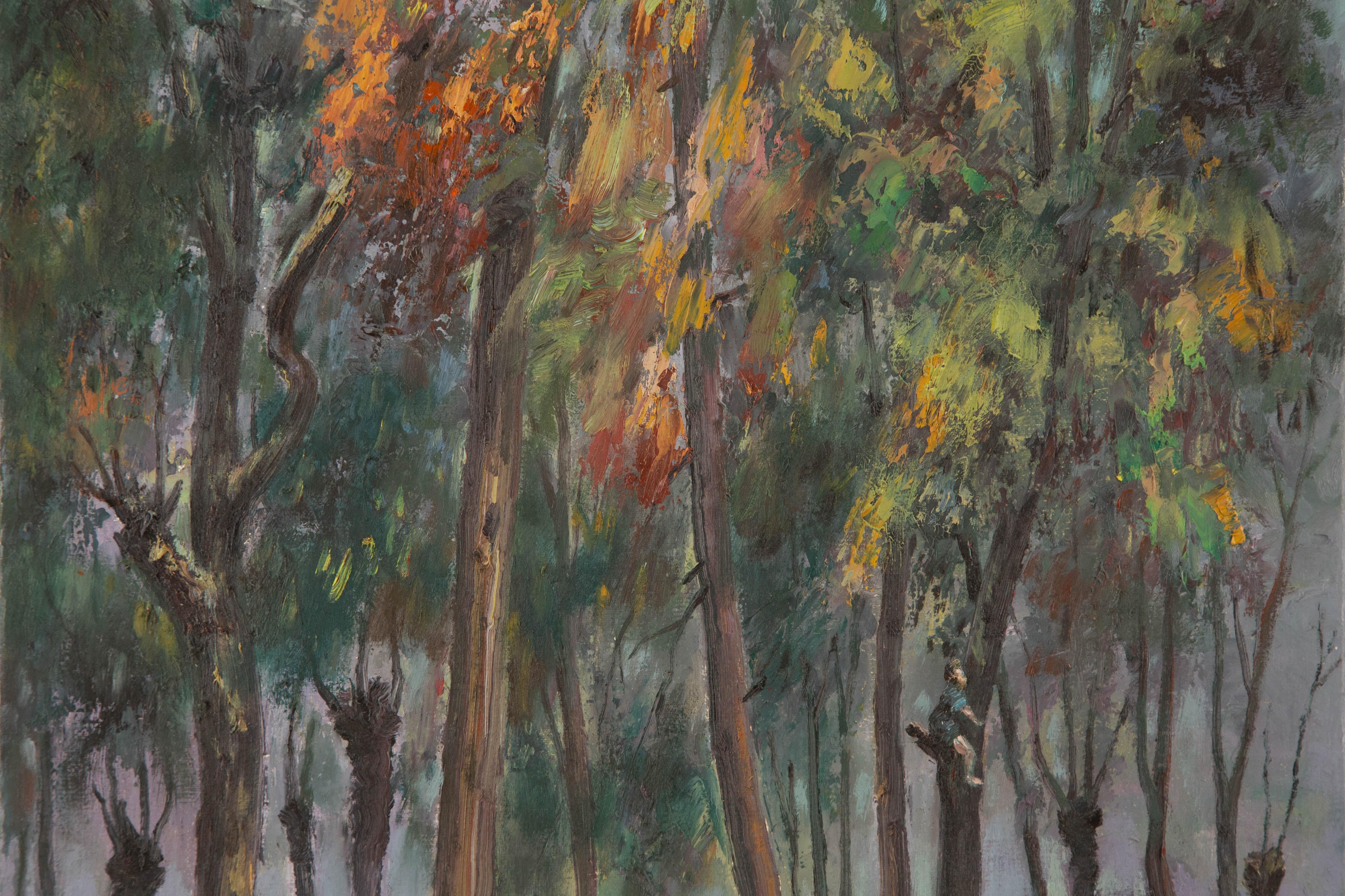 Bin Zhu Landschaft Original Öl auf Leinwand 