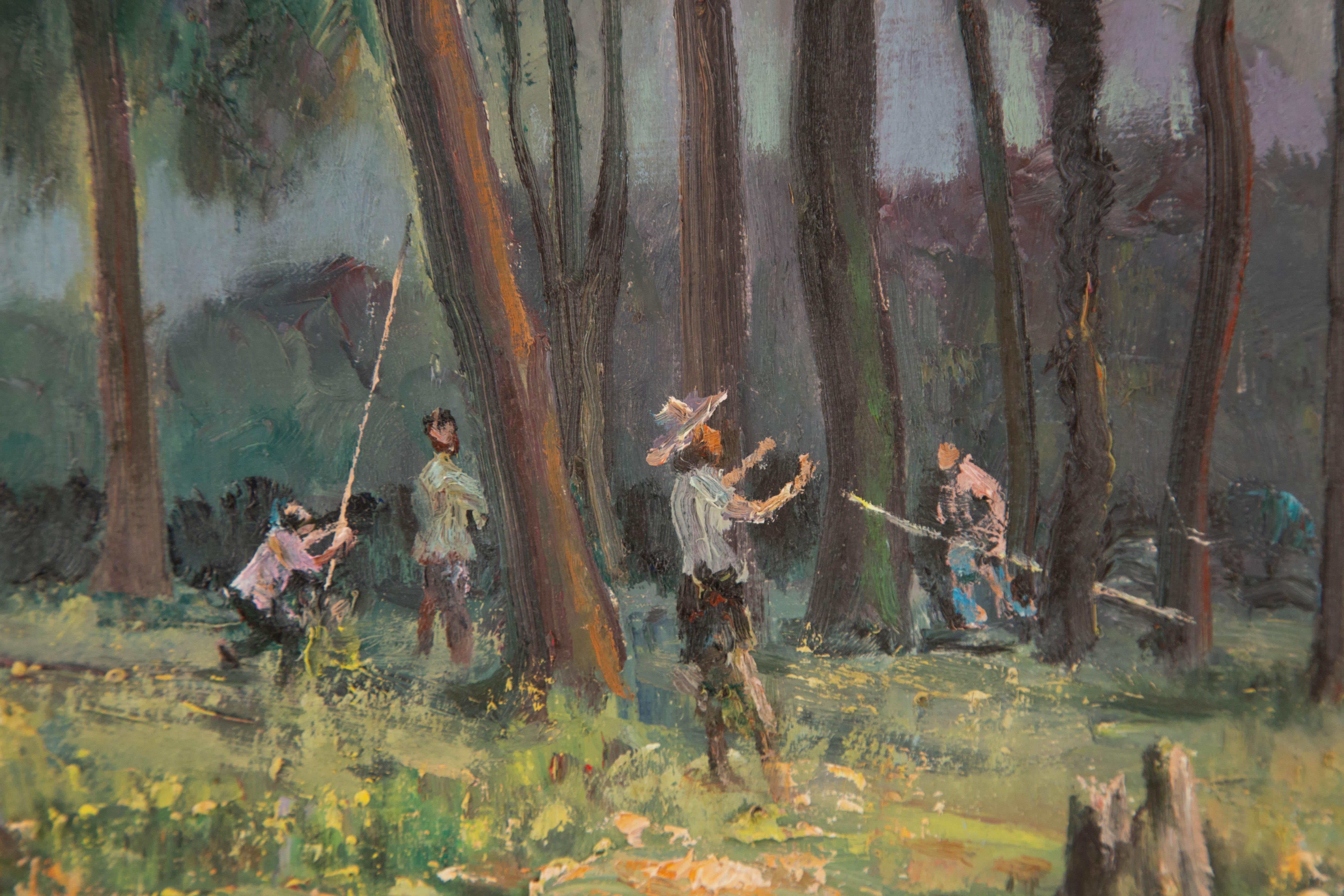 Bin Zhu Landschaft Original Öl auf Leinwand 