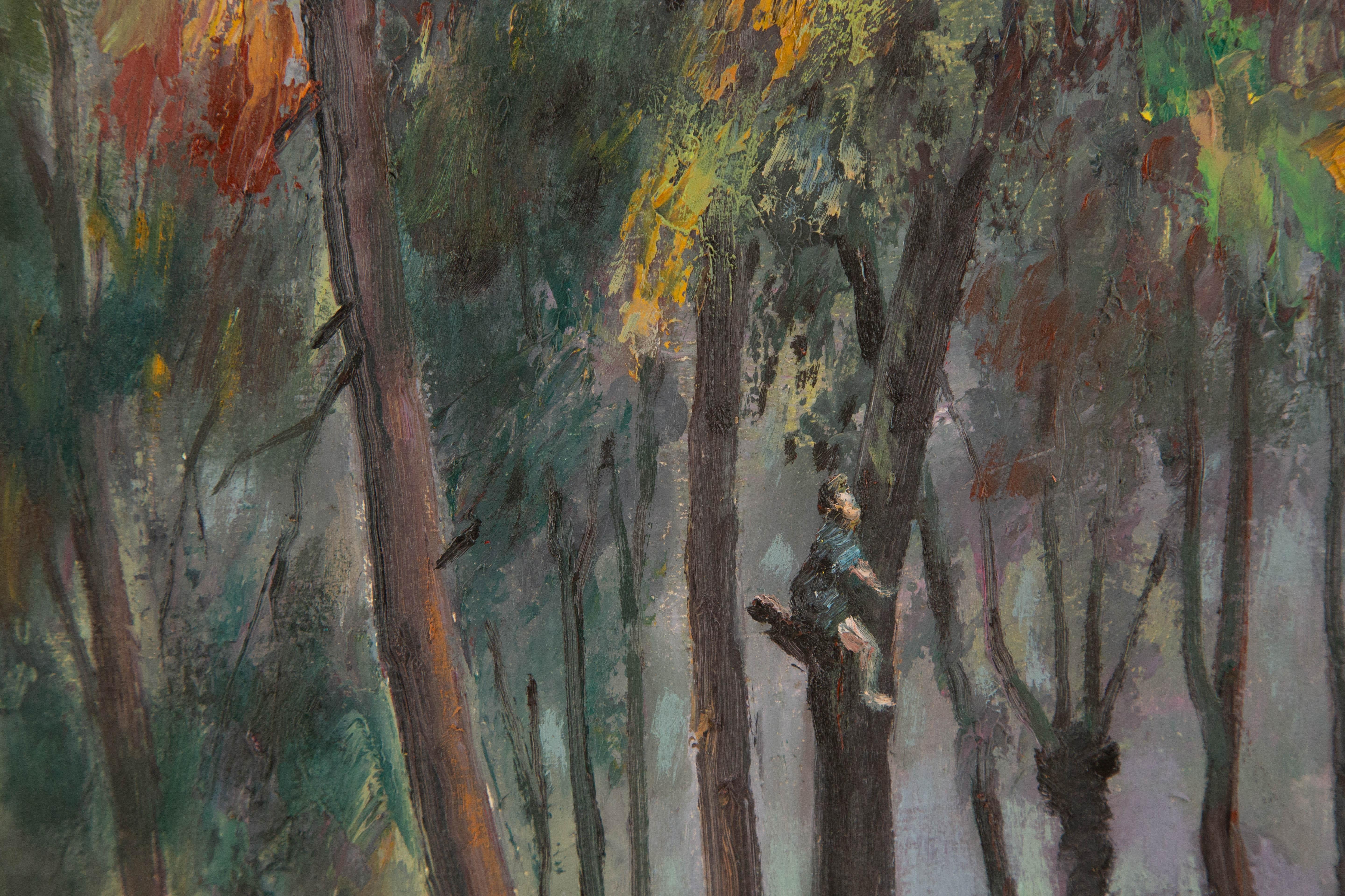 Bin Zhu Landschaft Original Öl auf Leinwand 