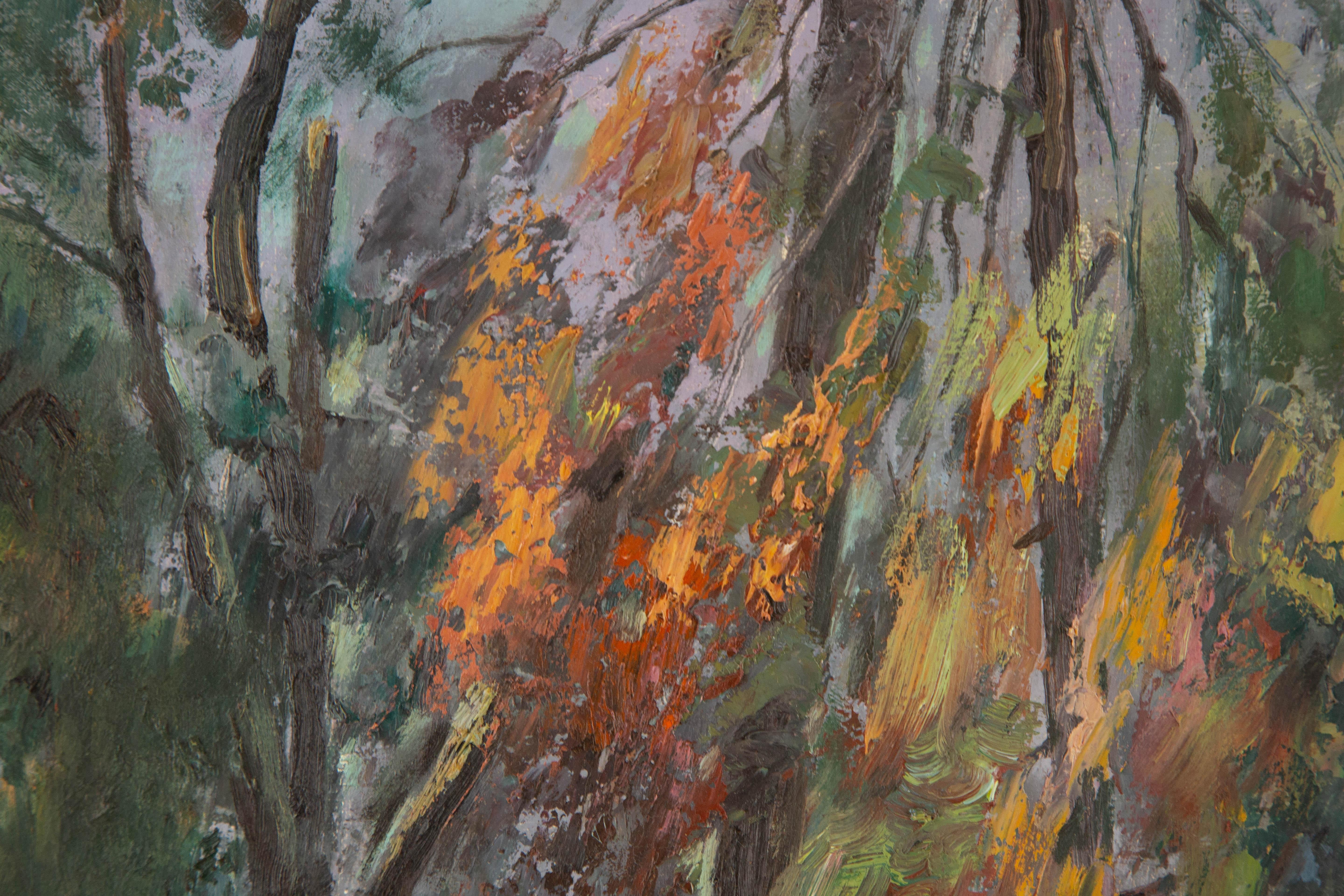 Bin Zhu Landschaft Original Öl auf Leinwand 