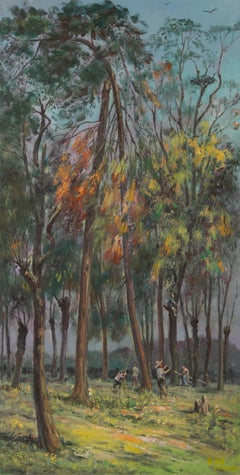 Bin Zhu Landschaft Original Öl auf Leinwand "Farming Season"