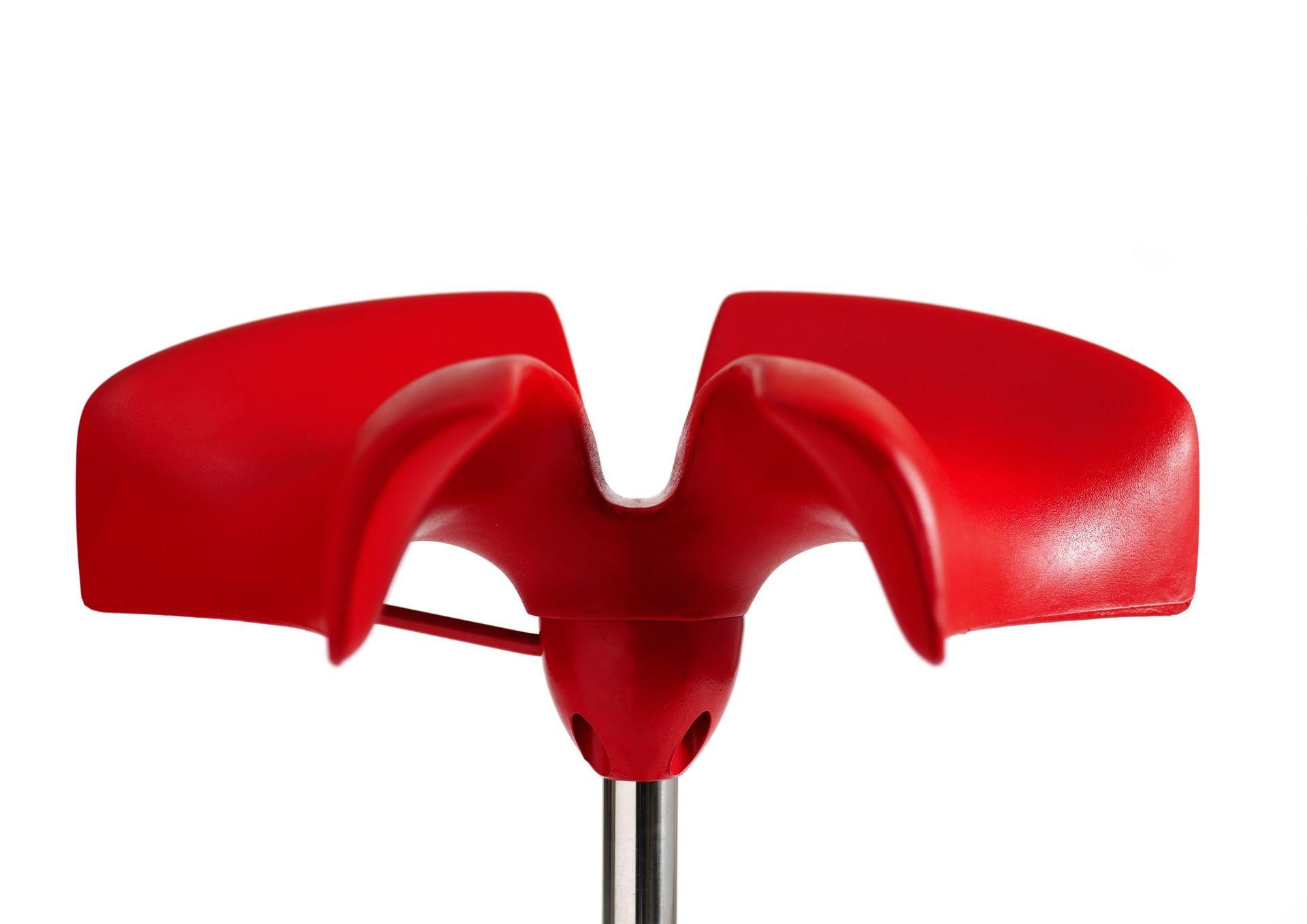 Spanish Binaria Red Stool by Otto Canalda & Jordi Badia For Sale