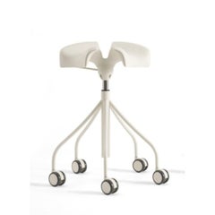 Binaria White Stool by Otto Canalda & Jordi Badia